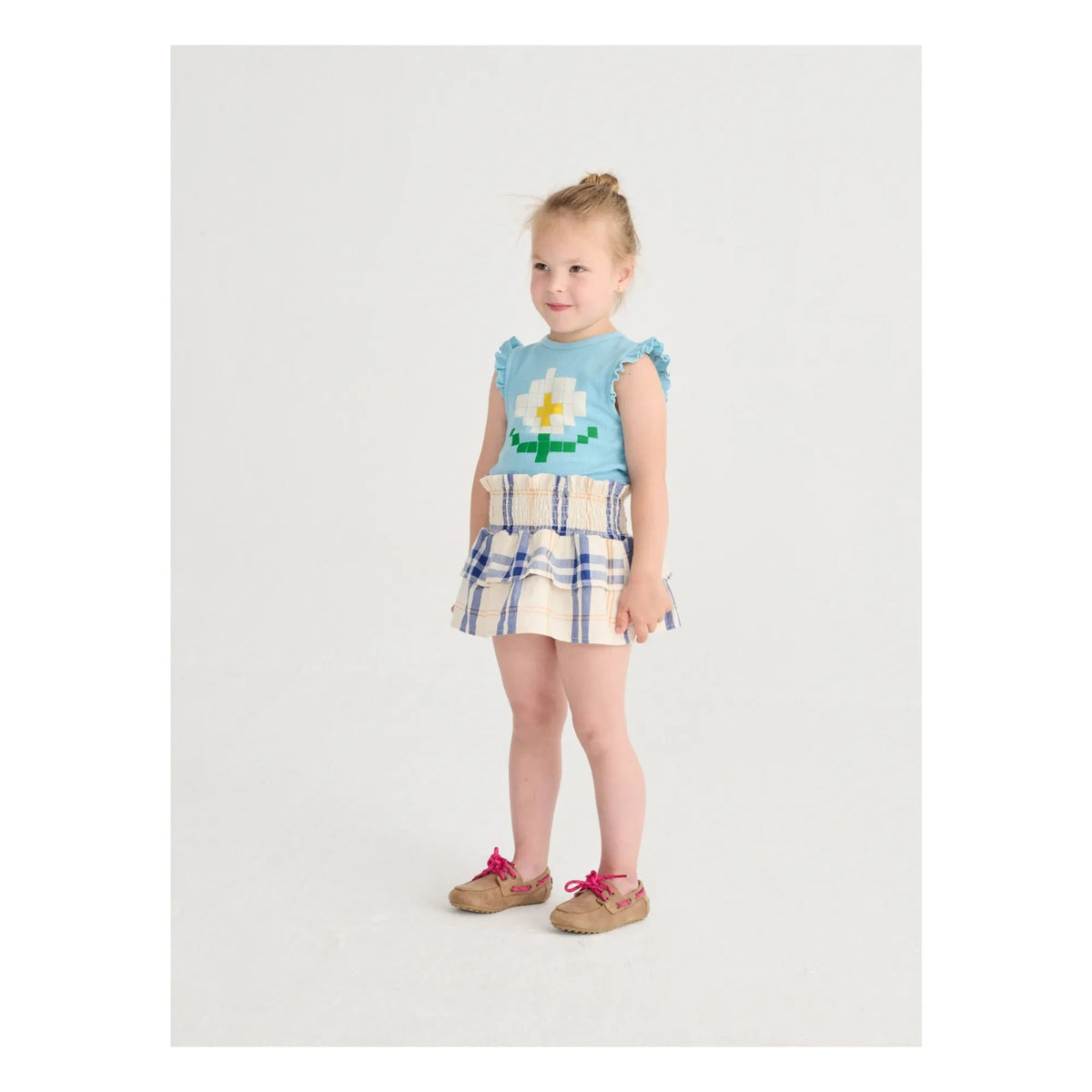 Bobo Choses - Tartan Skirt Organic cotton | White