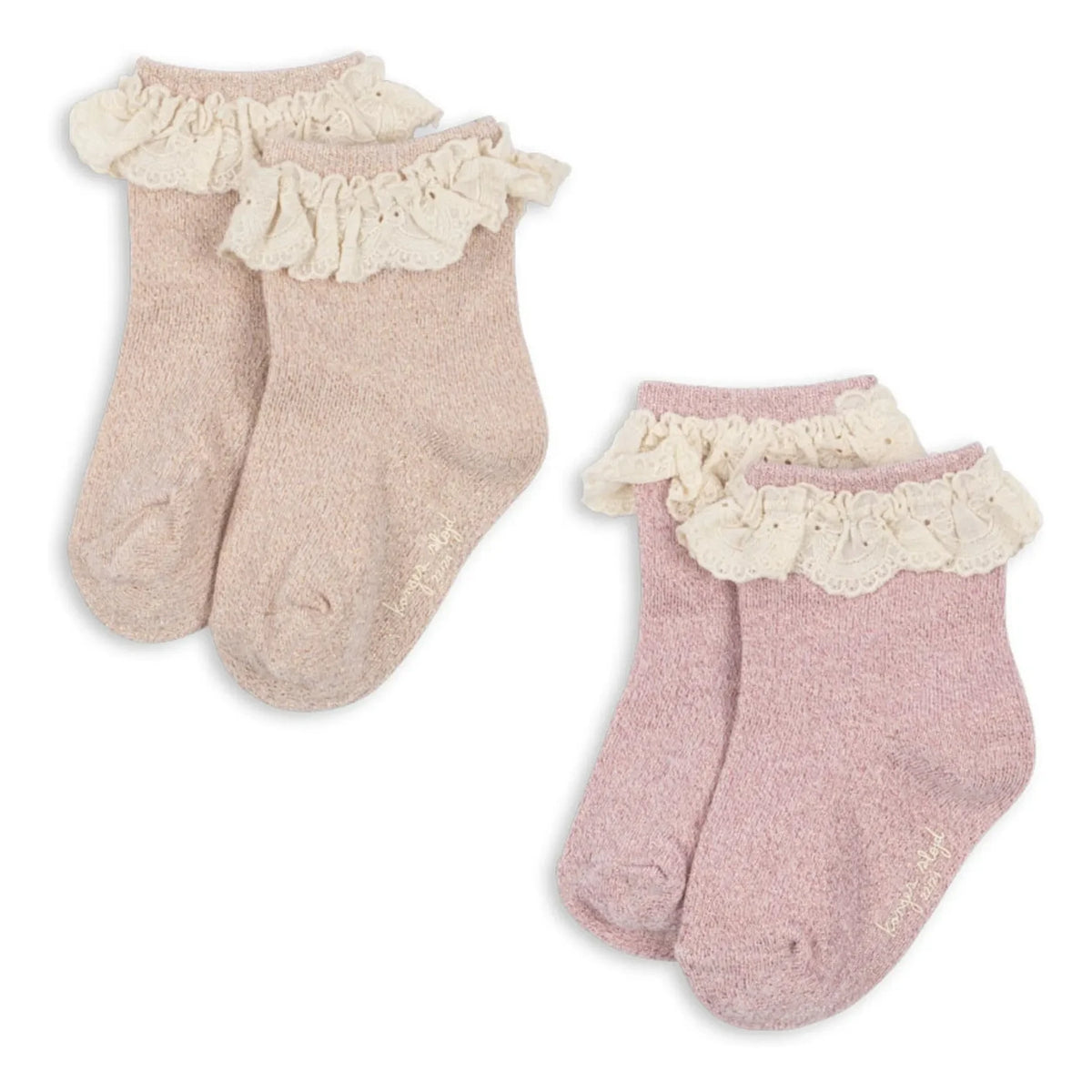 Konges Sløjd - 2 Pairs of Woven Socks | Pink