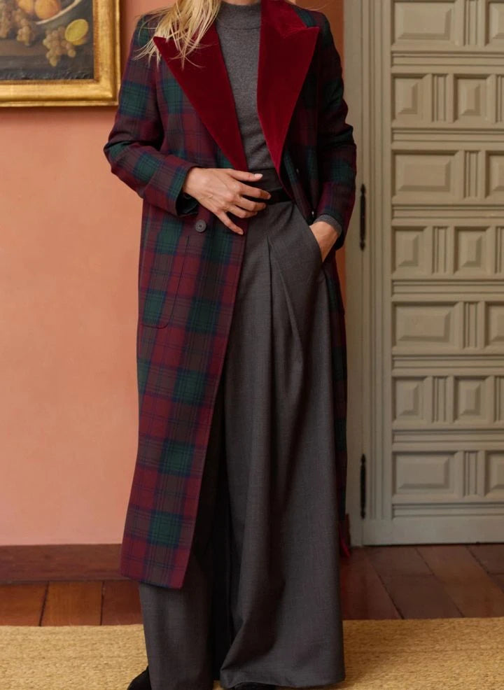 Maria de la Orden - Carreaux César Coat | Burgundy