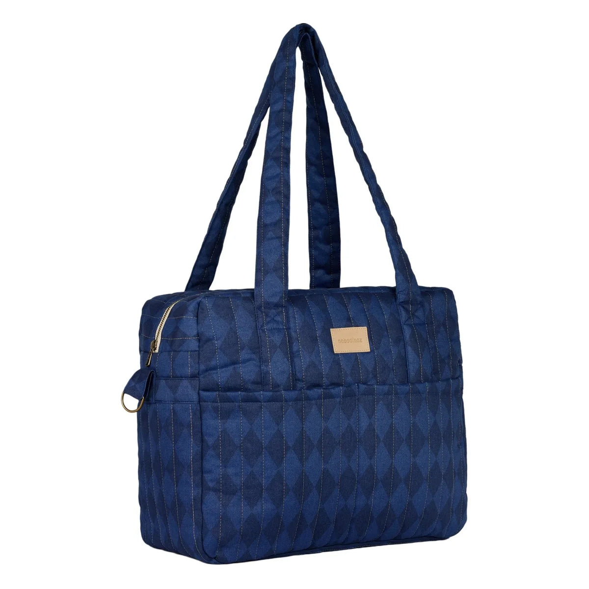 Nobodinoz - Hyde Park Diamonds Waterproof Baby Changing Bag | Blue