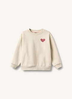 Wheat - Emerson Heart Organic Cotton Sweatshirt | Ivory