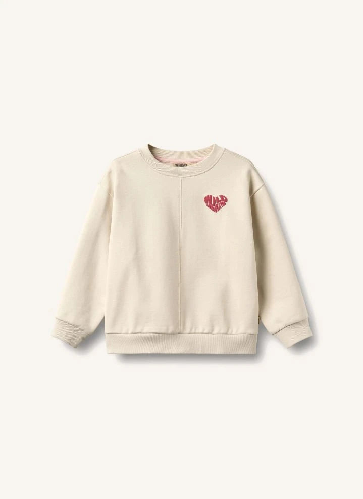Wheat - Emerson Heart Organic Cotton Sweatshirt | Ivory