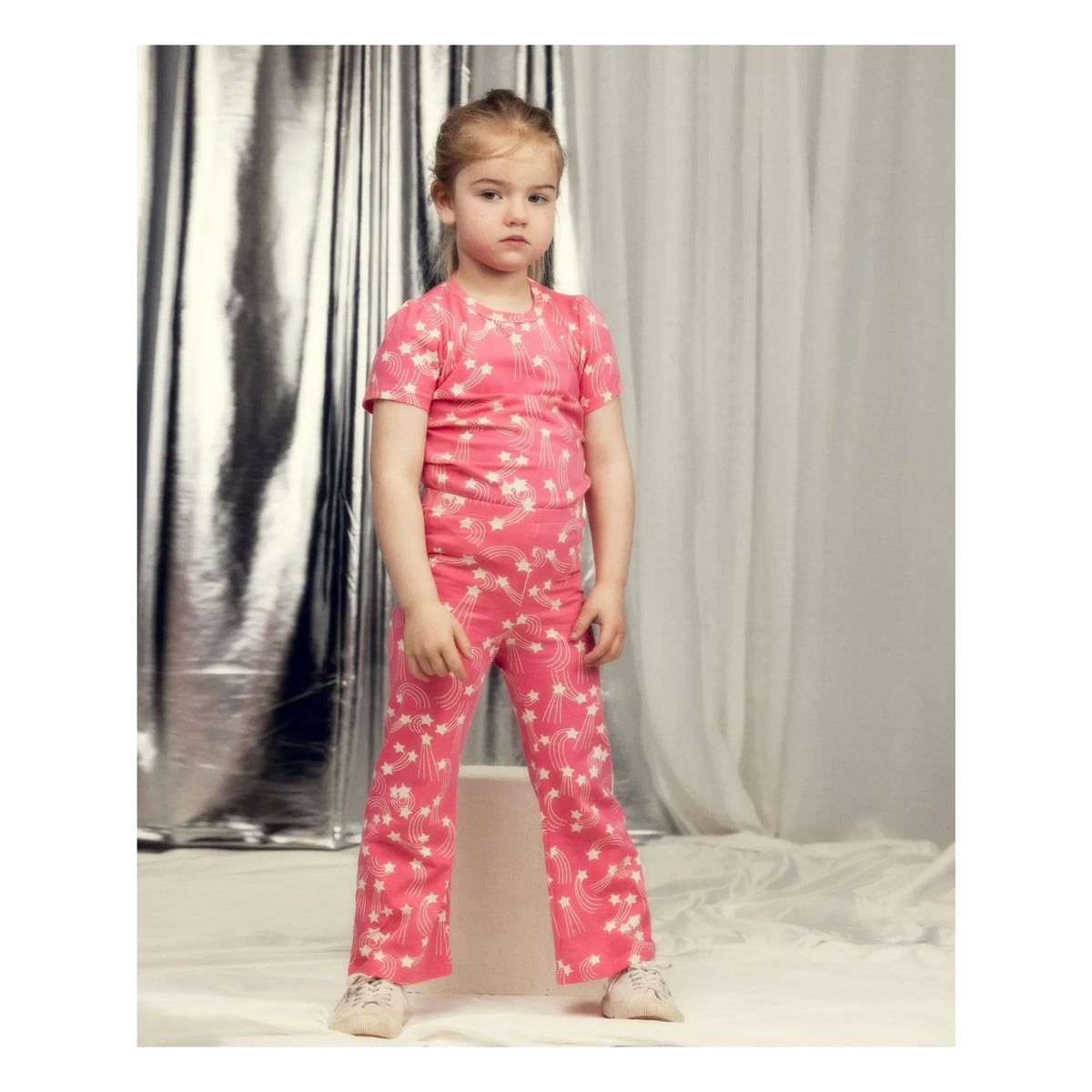 Mini Rodini - Organic Cotton Star Pattern Spanish Pants | Pink