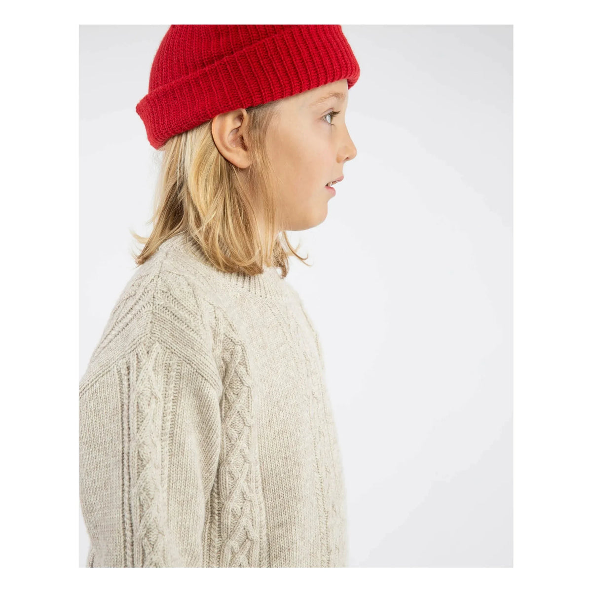 Matona - Wool Cable Sweater | Oatmeal