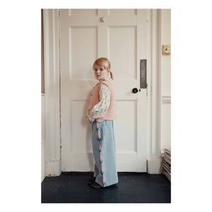 Emile et Ida - Embroidered Loose Denim Pants | Blue