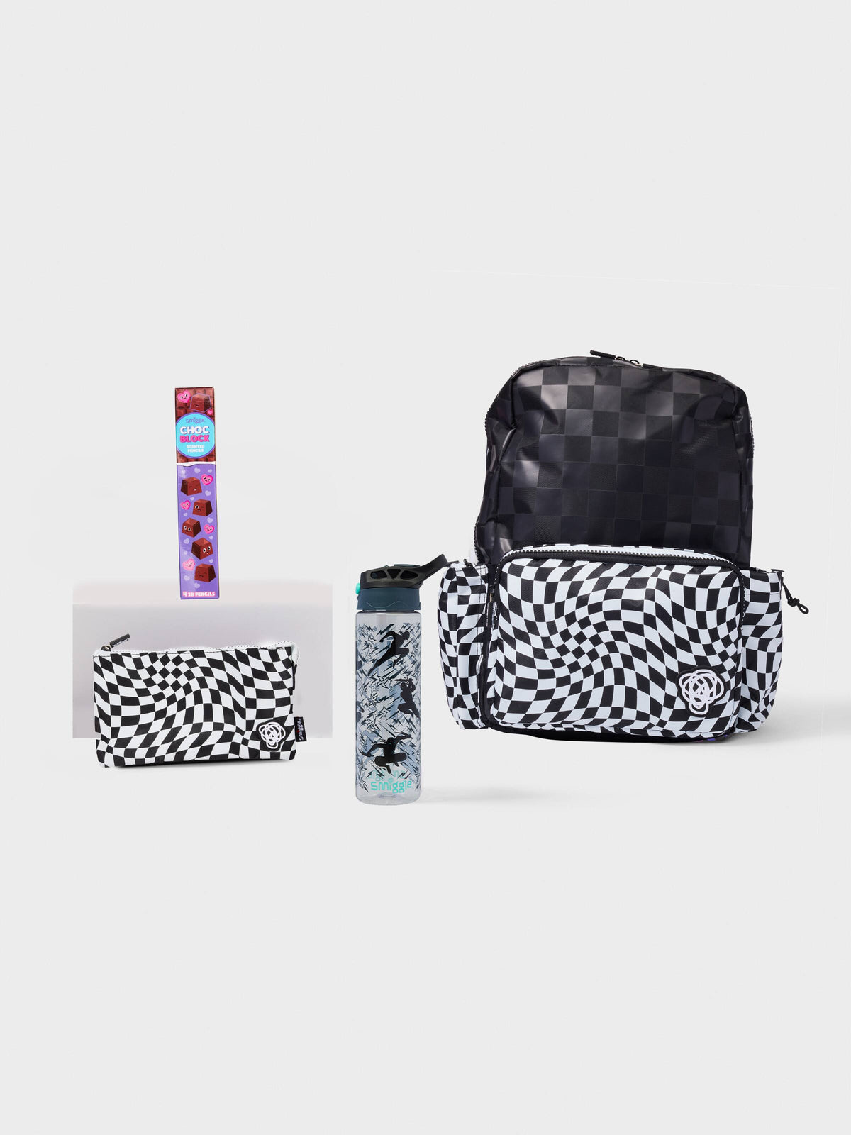 Smiggle - Checkered 4-Piece School Bag Set