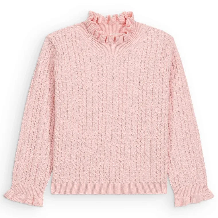 Louise Misha - Java Ruffled Neck Sweater | Pink
