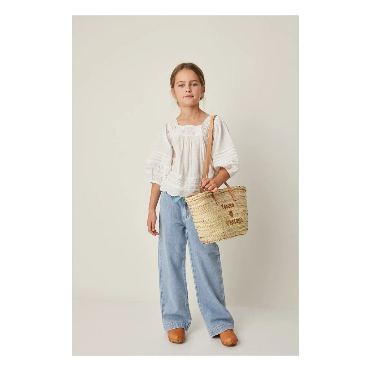 Tocoto Vintage - 3/4 Sleeve Embroidered Blouse | White