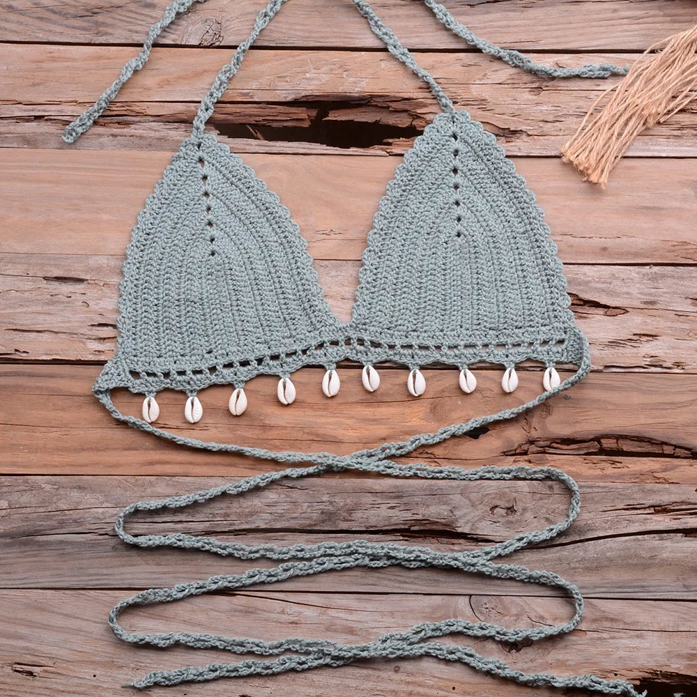 Jesminda - Knitted Sexy Shell Bikini Top