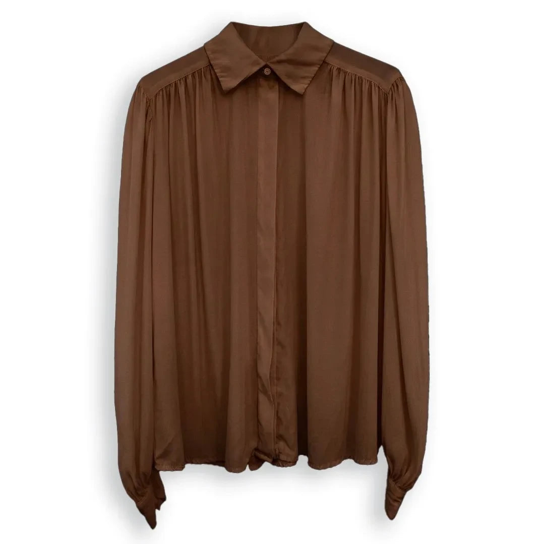 THEAVANT - Dama Silk Blouse | Brown