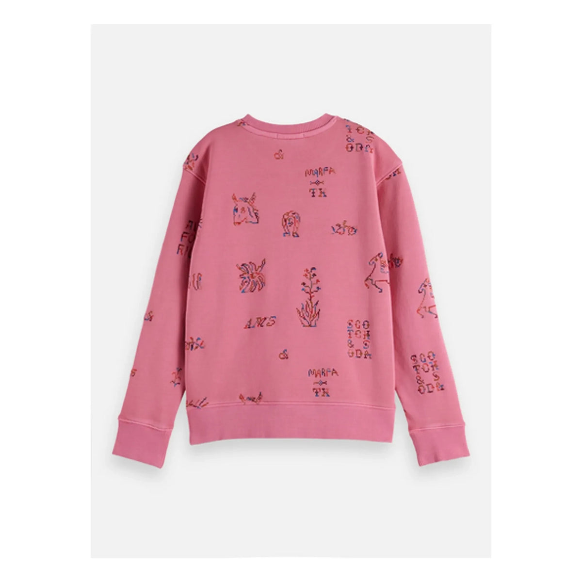 Scotch & Soda - Embroidered Sweatshirt with Horses | Pink