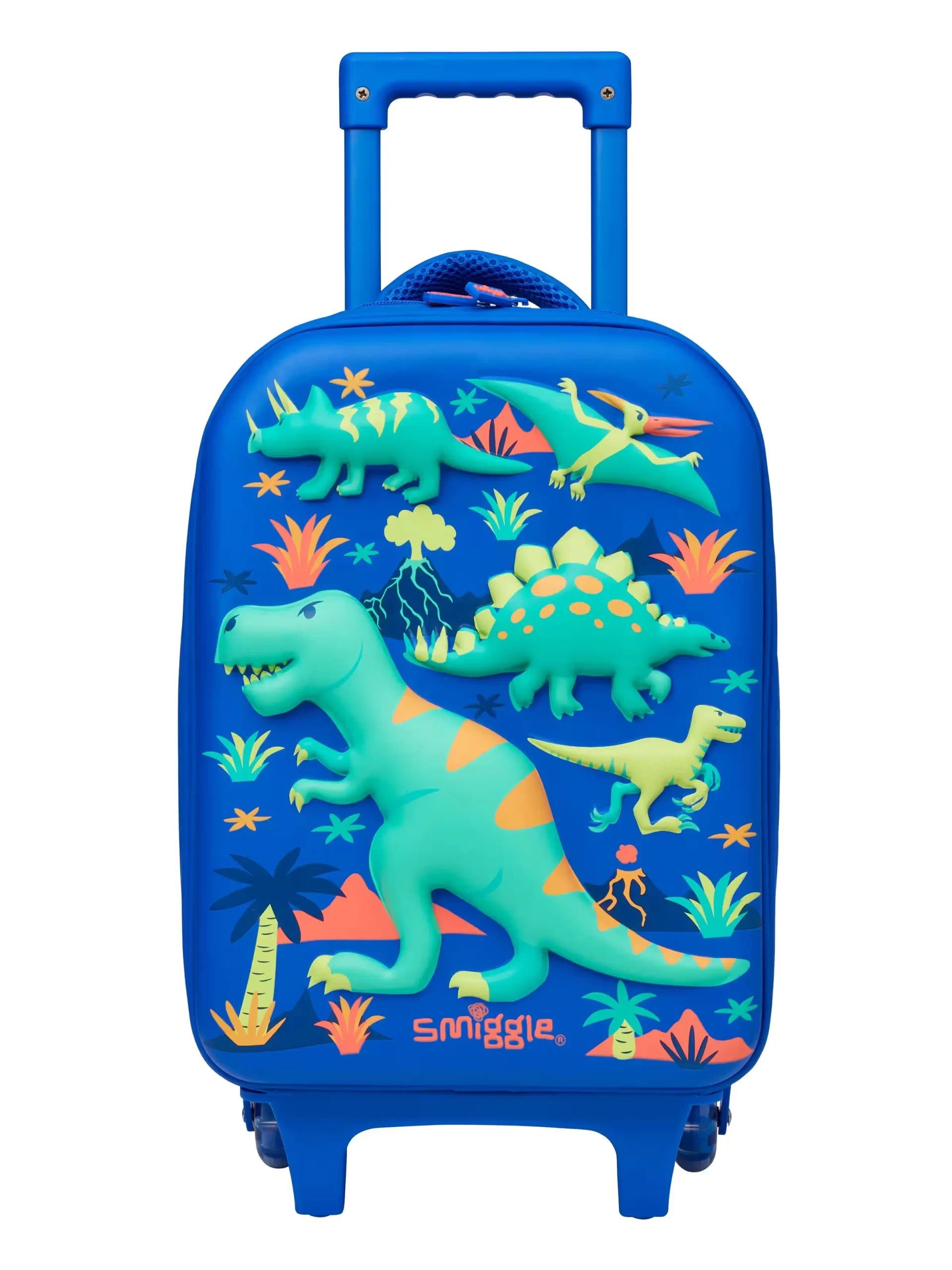 Smiggle - Movin Tekerlekli Çekçekli Anaokulu Okul ve Seyahat Çantası-Dinossi