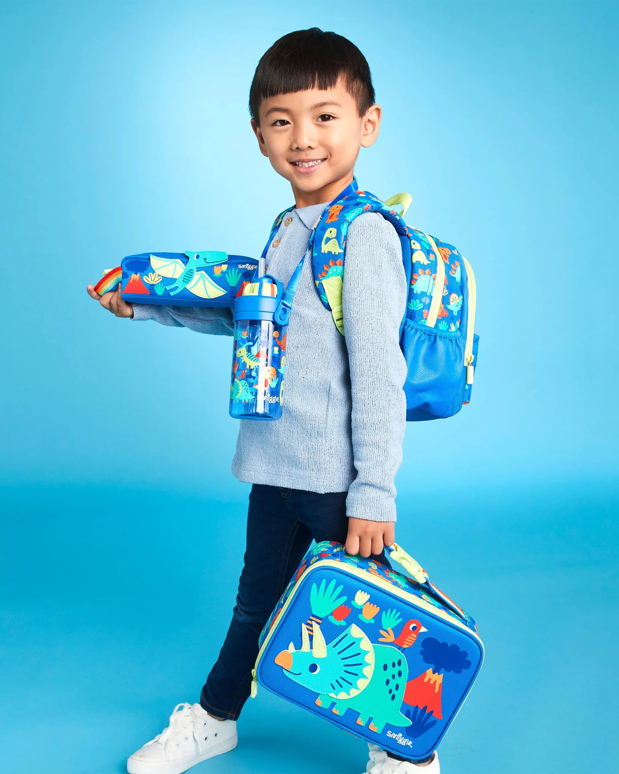 Smiggle - Glide Junior Kapşonlu Sırt Çantası-Dinossi