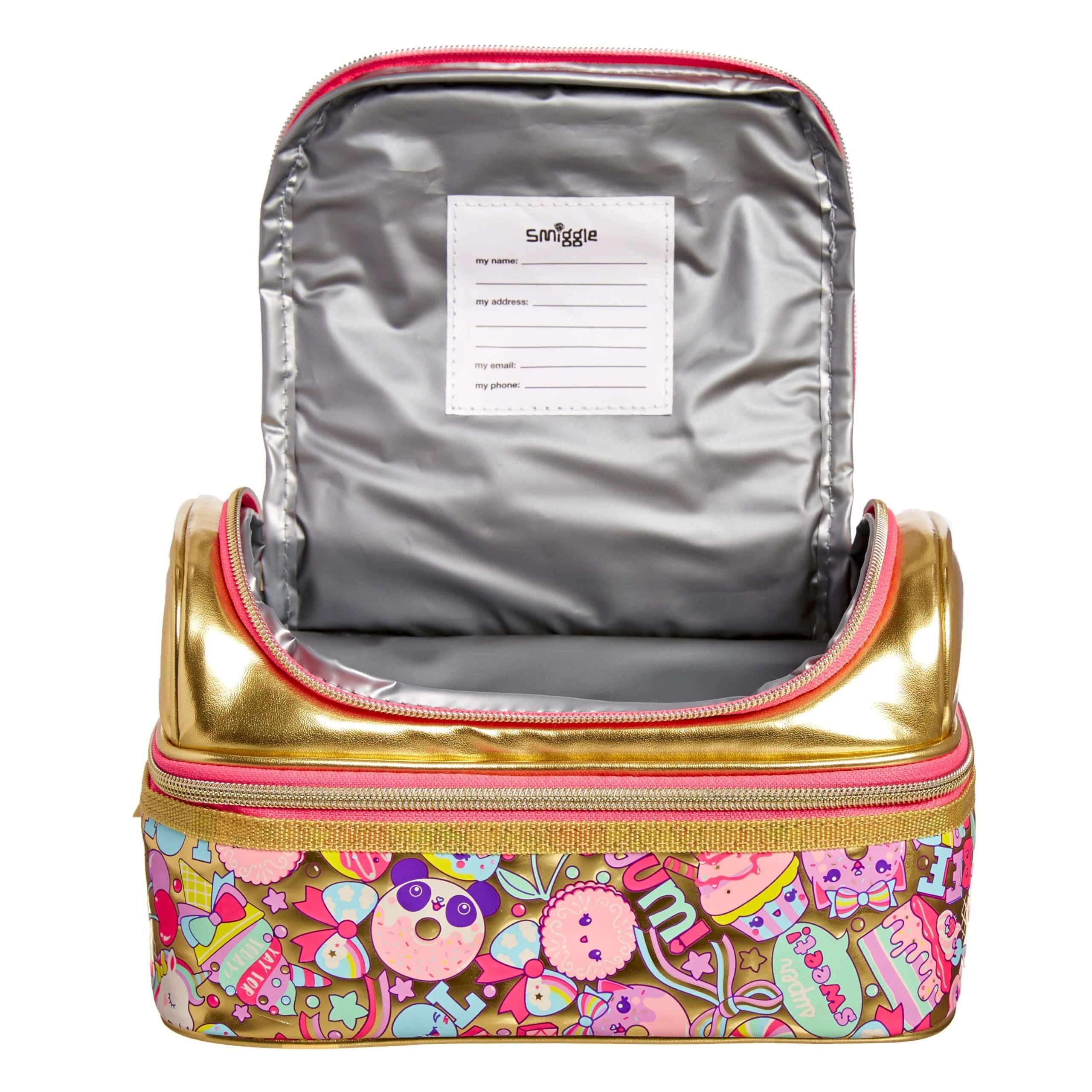 Smiggle - Birthday Çift Katlı Beslenme Çantası-Dinossi