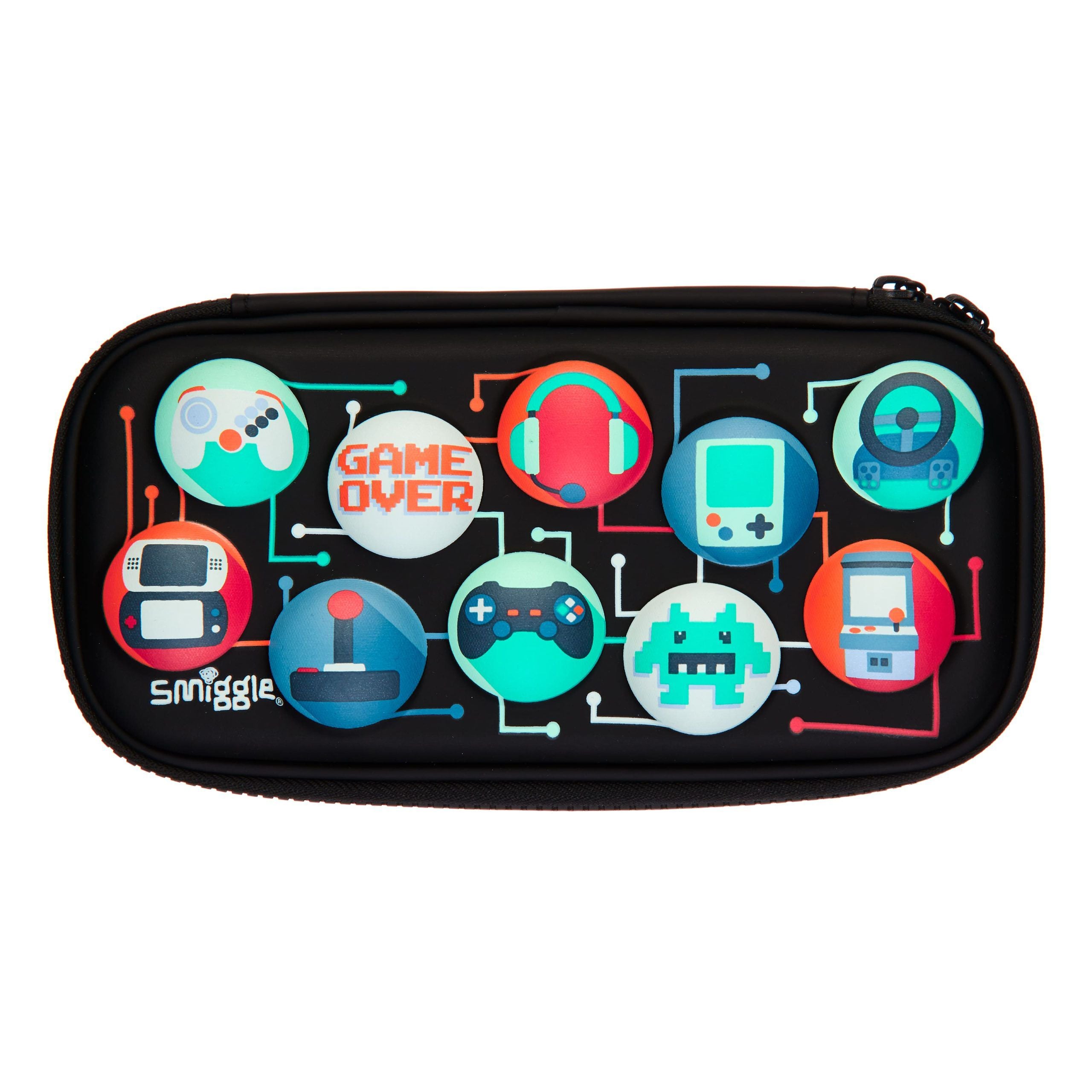 Smiggle - 3D Kabartmalı Hardtop Wondrous Game Kalem Kutusu-Dinossi