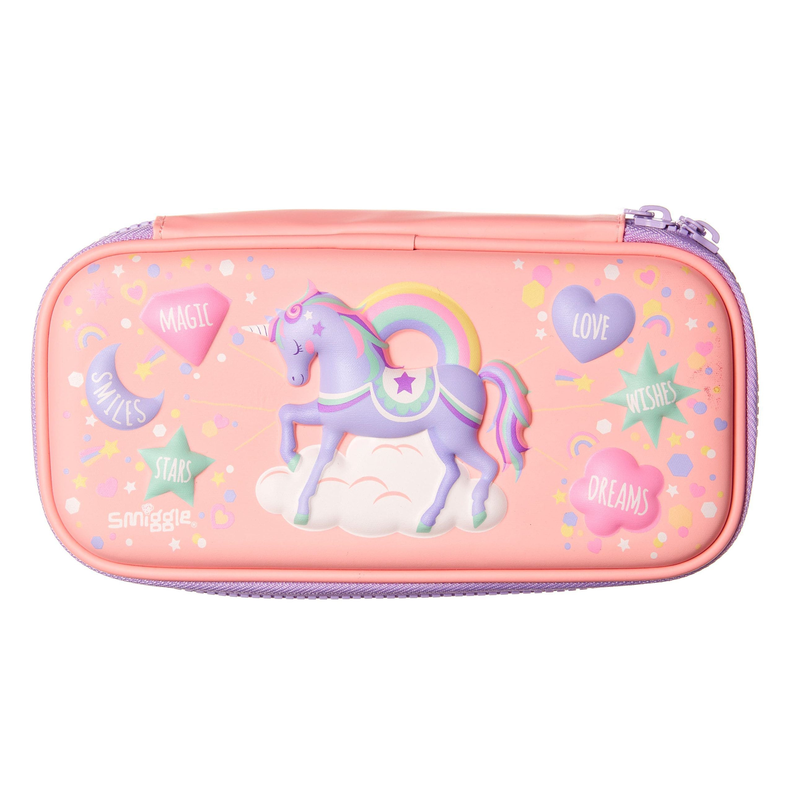 Smiggle - 3D Kabartmalı Hardtop Unicorn Kalem Kutusu-Dinossi