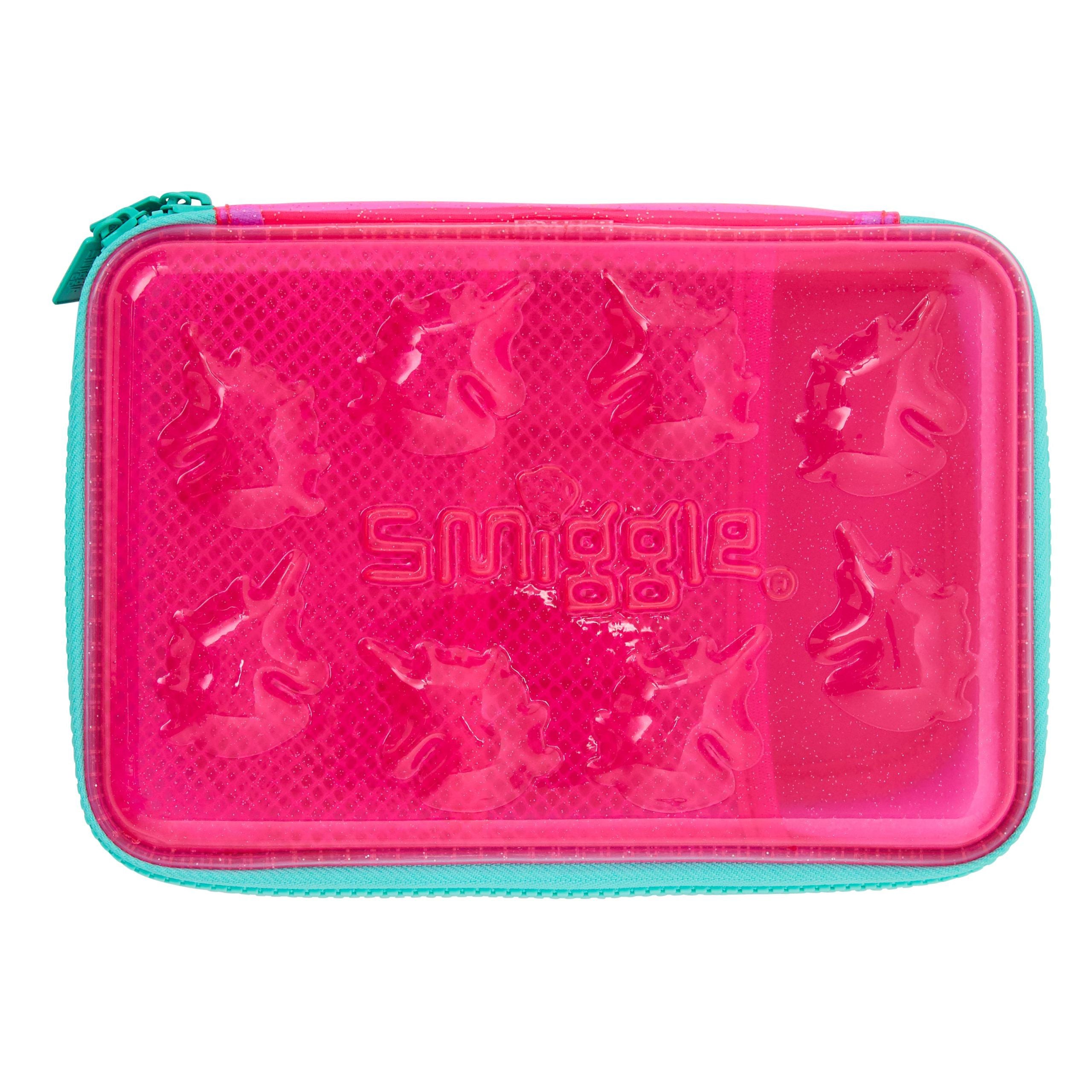 Smiggle - 3D Kabartmalı Hardtop Pembe Kalem Kutusu-Dinossi