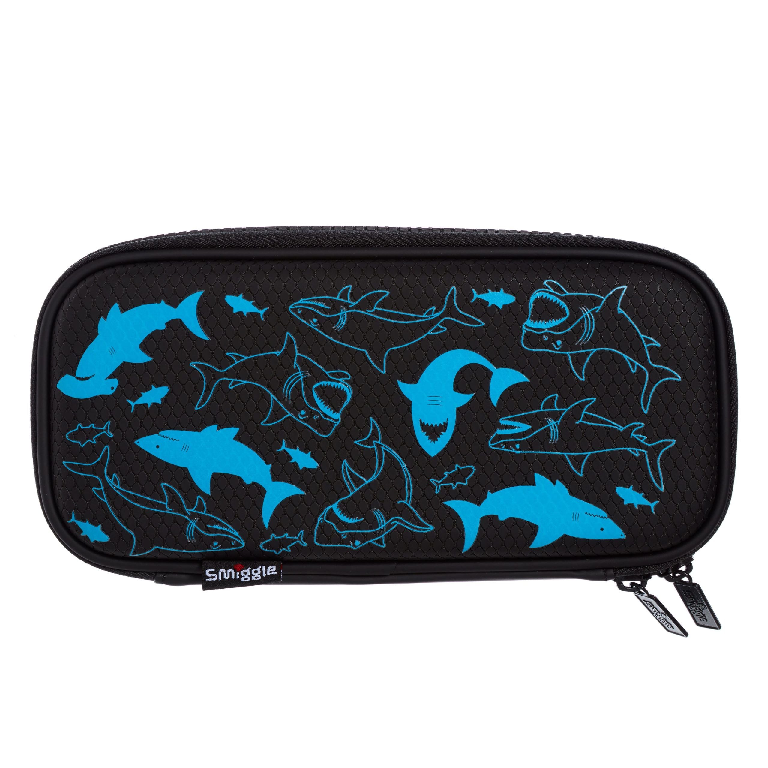 Smiggle - 3D Kabartmalı Hardtop Spesh Siyah Küçük Kalem Kutusu-Dinossi