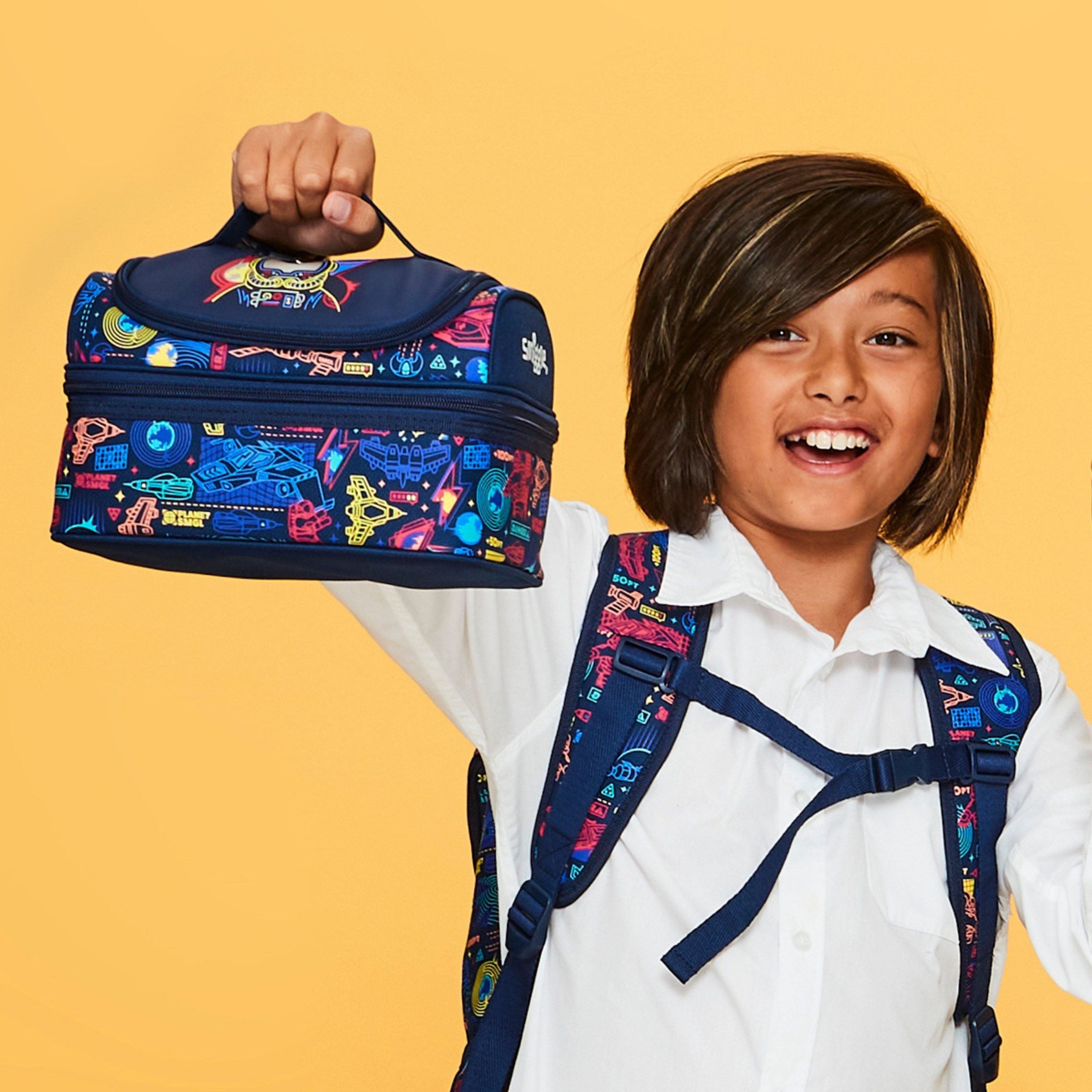 Smiggle - Beyond Çift Katlı Astronot Beslenme Çantası-Dinossi