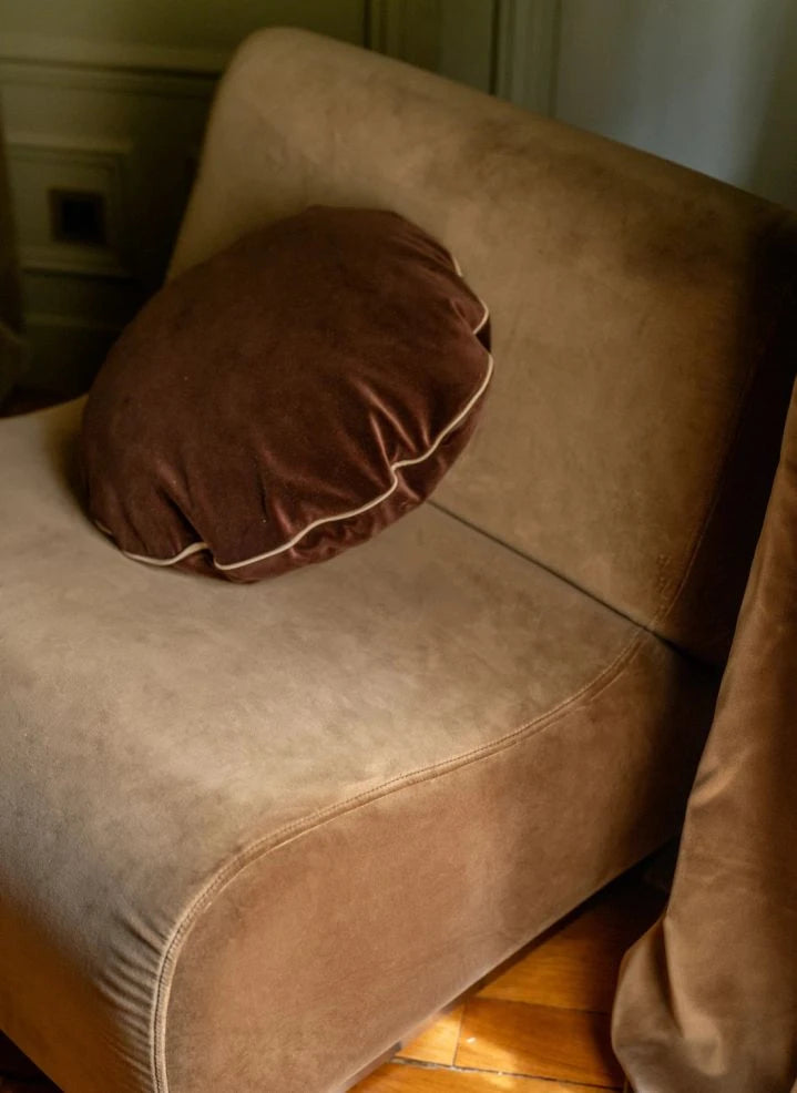 The Socialite Family - Bomboloni Velvet Pillow | Chocolate
