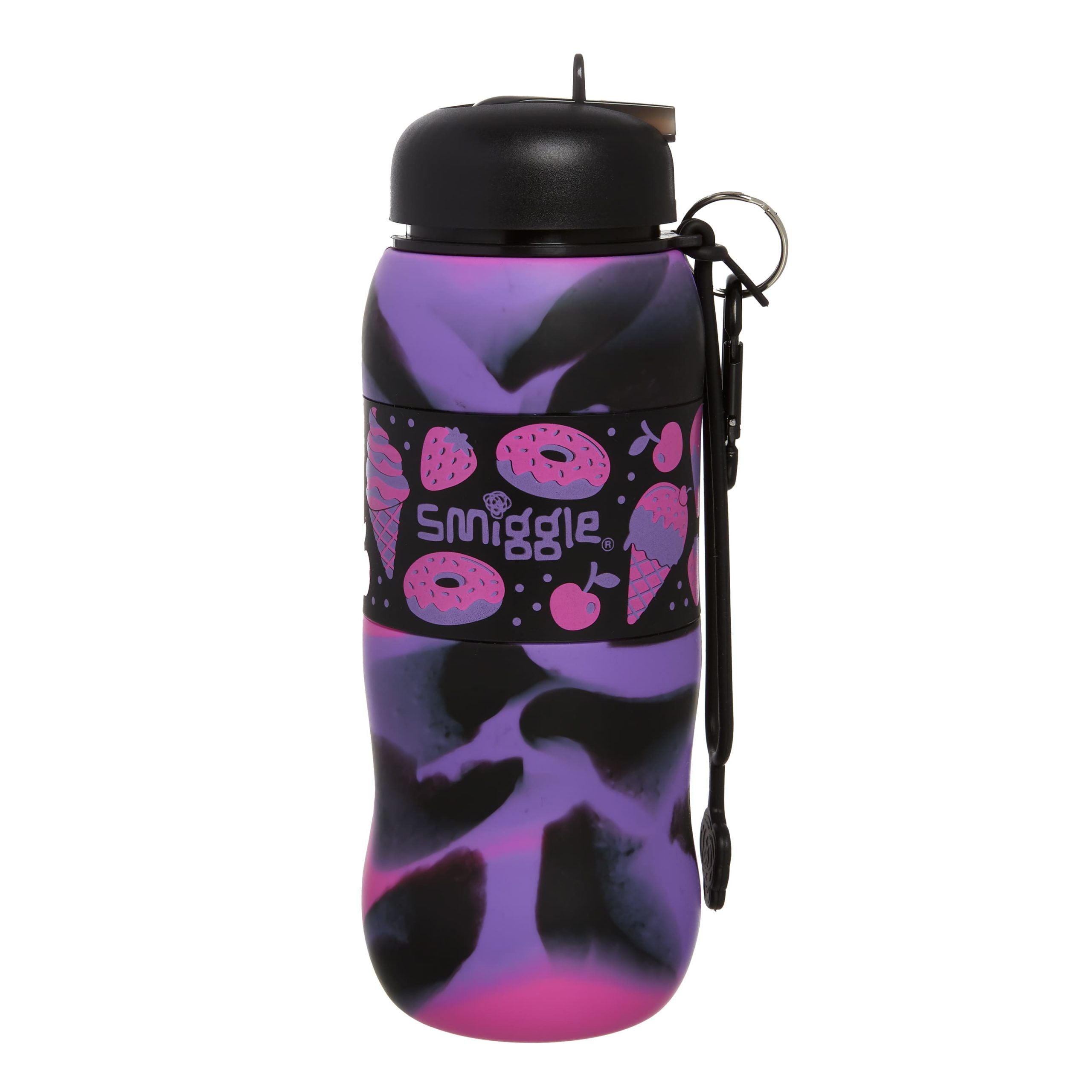 Smiggle - Hide Roll Silikon Katlanabilir Pipetli 600ML BPA İçermeyen Suluk-Dinossi
