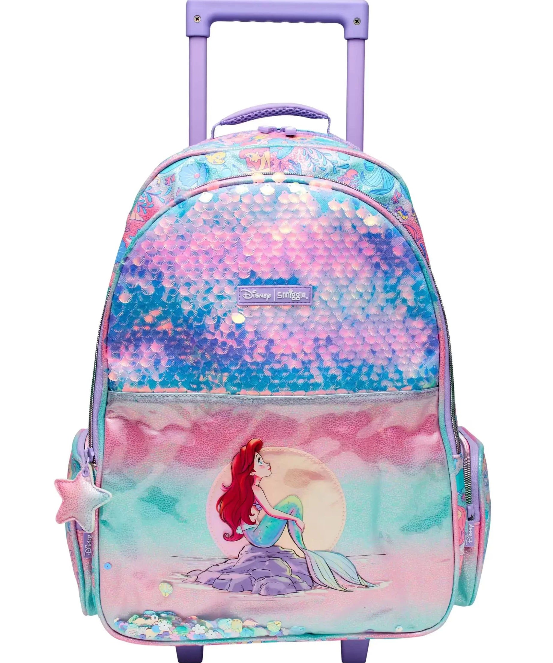 Smiggle - Disney Prenses Çekçekli Işıklı Tekerlekli Çanta-Dinossi