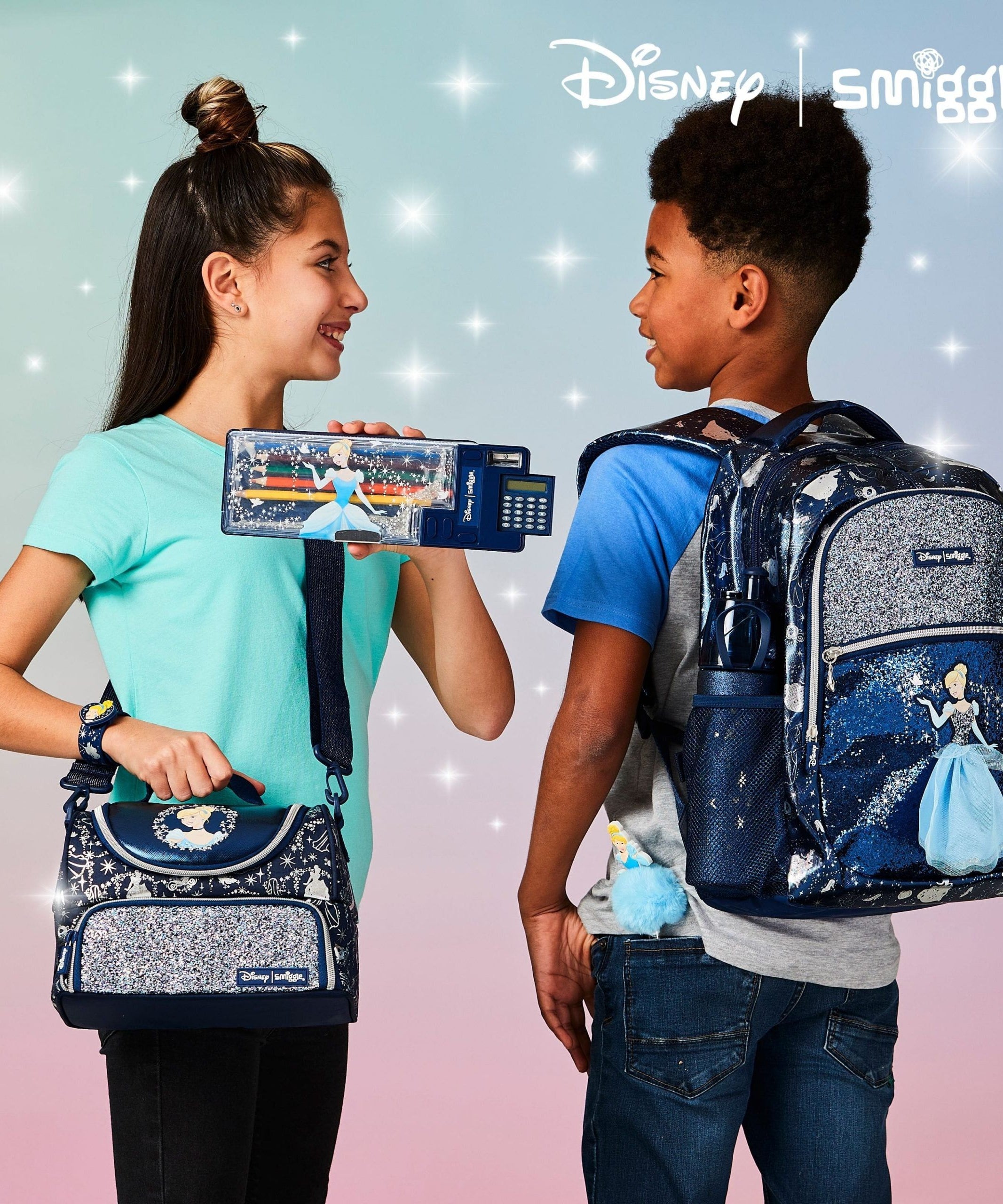 Smiggle - Disney Prenses Sindirella Hesap Makineli Otomatik Kalem Kutusu-Dinossi