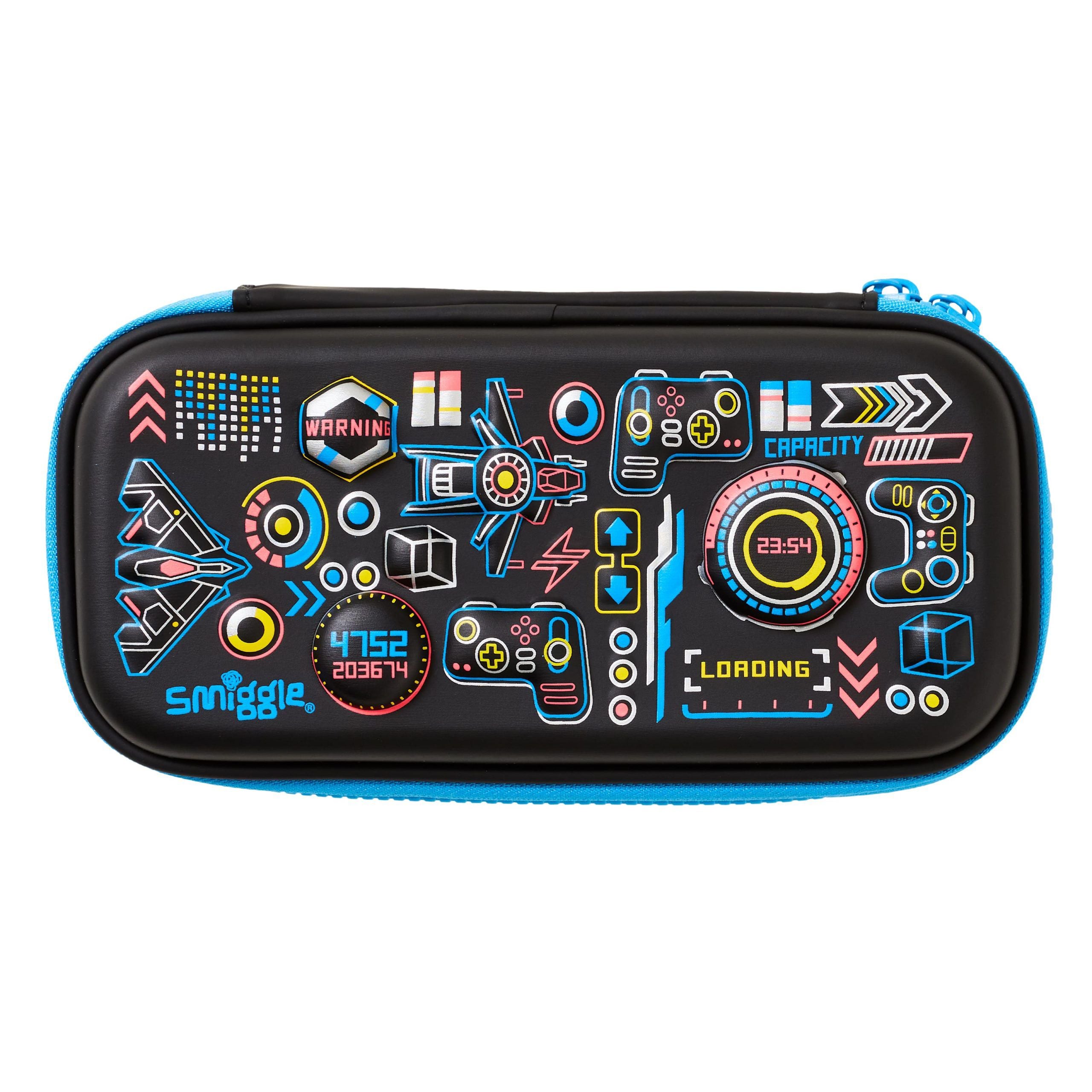 Smiggle - 3D Kabartmalı Hardtop Siyah Küçük Kalem Kutusu-Dinossi