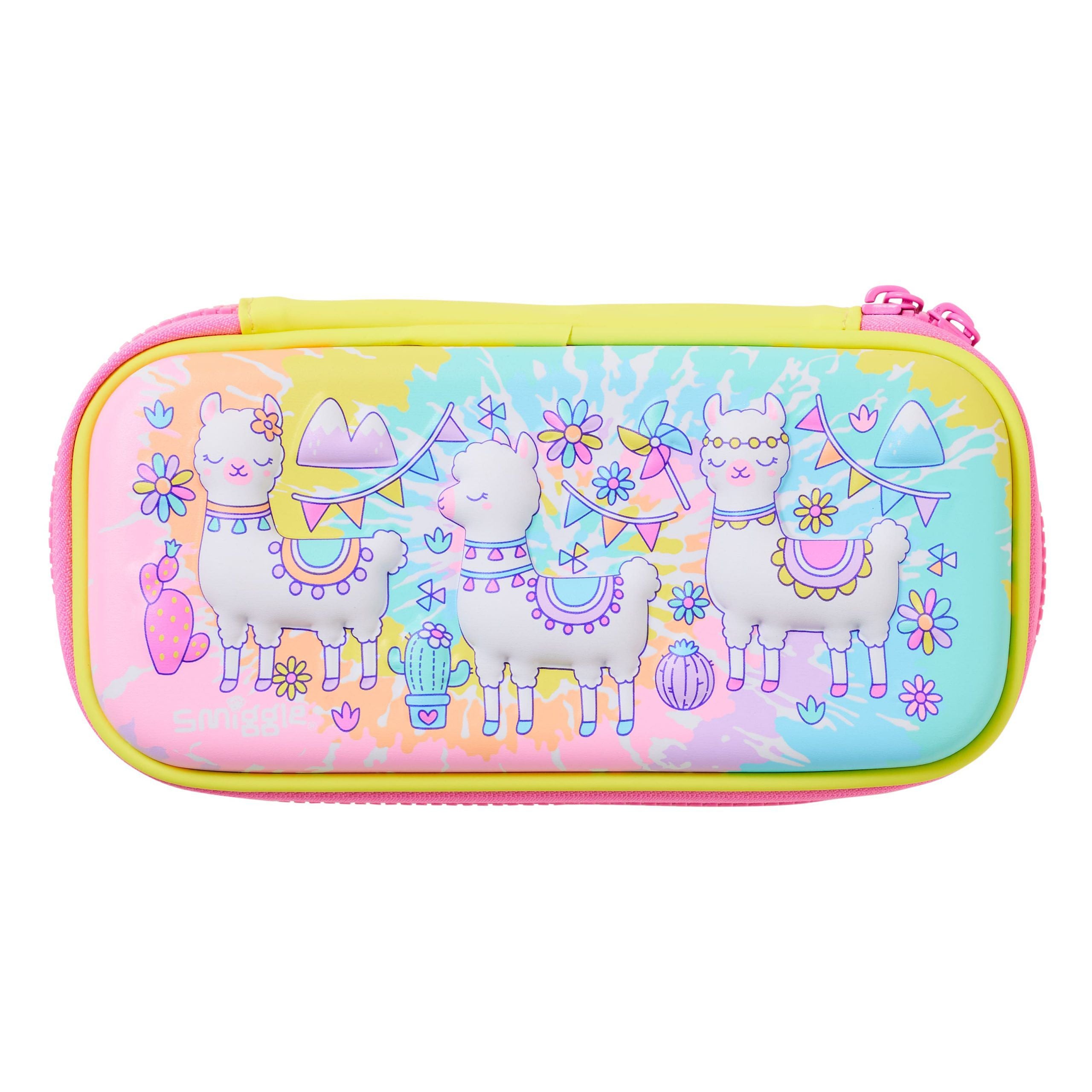 Smiggle - 3D Kabartmalı Hardtop Sarı Küçük Kalem Kutusu-Dinossi