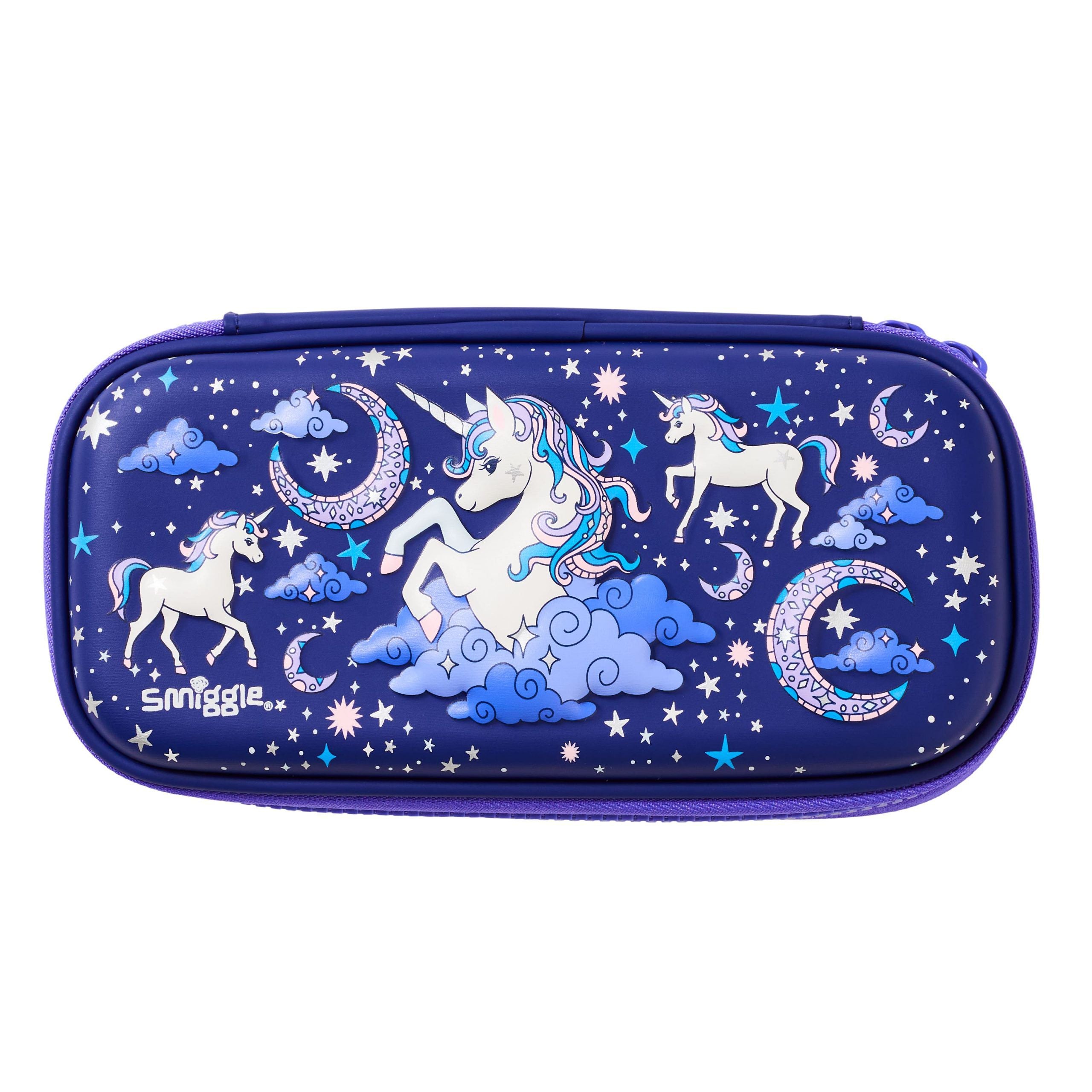 Smiggle - 3D Kabartmalı Hardtop Unicorn Küçük Kalem Kutusu-Dinossi