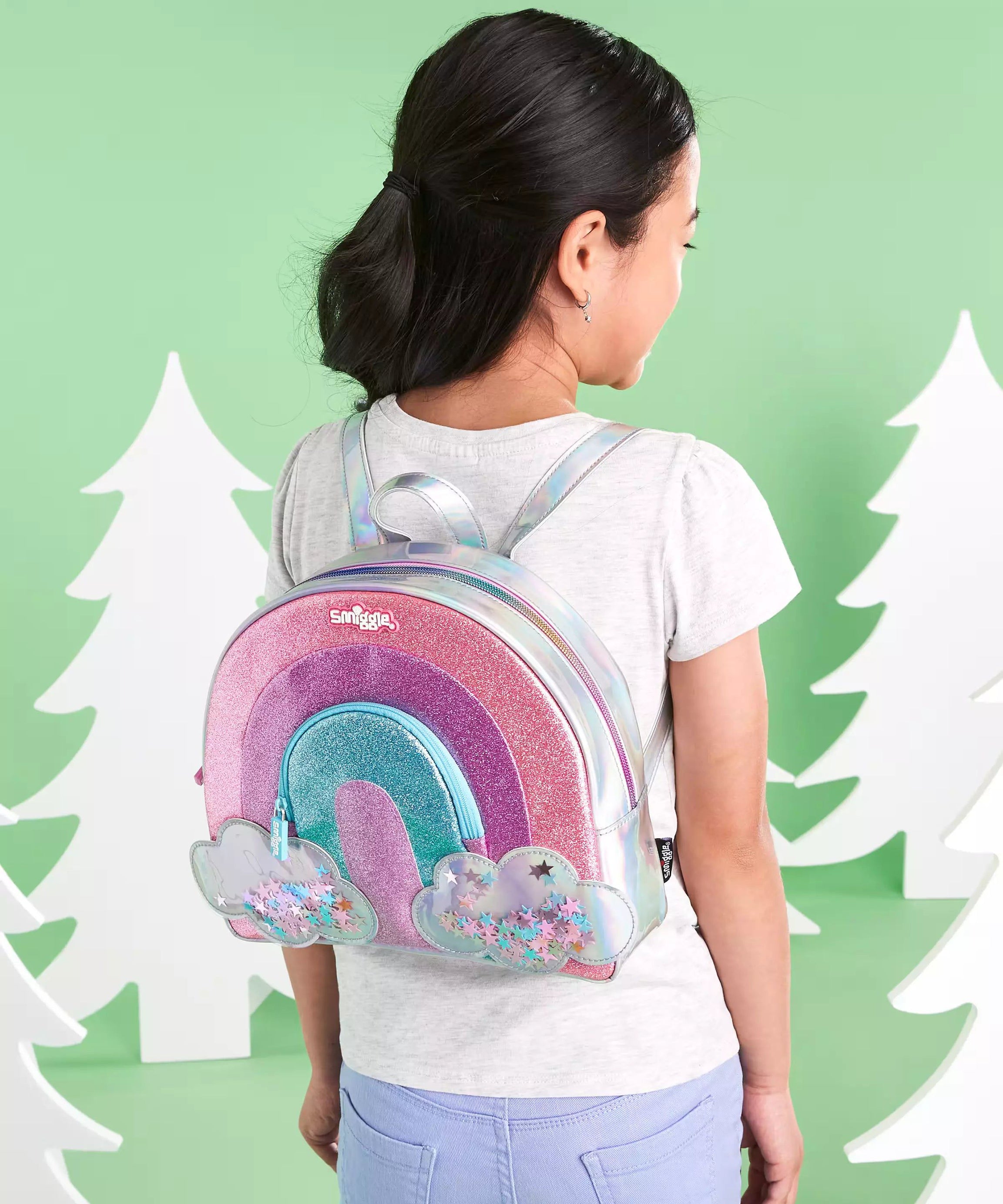 Smiggle - Gökkuşağı Haftasonu Sırt Çantası-Dinossi