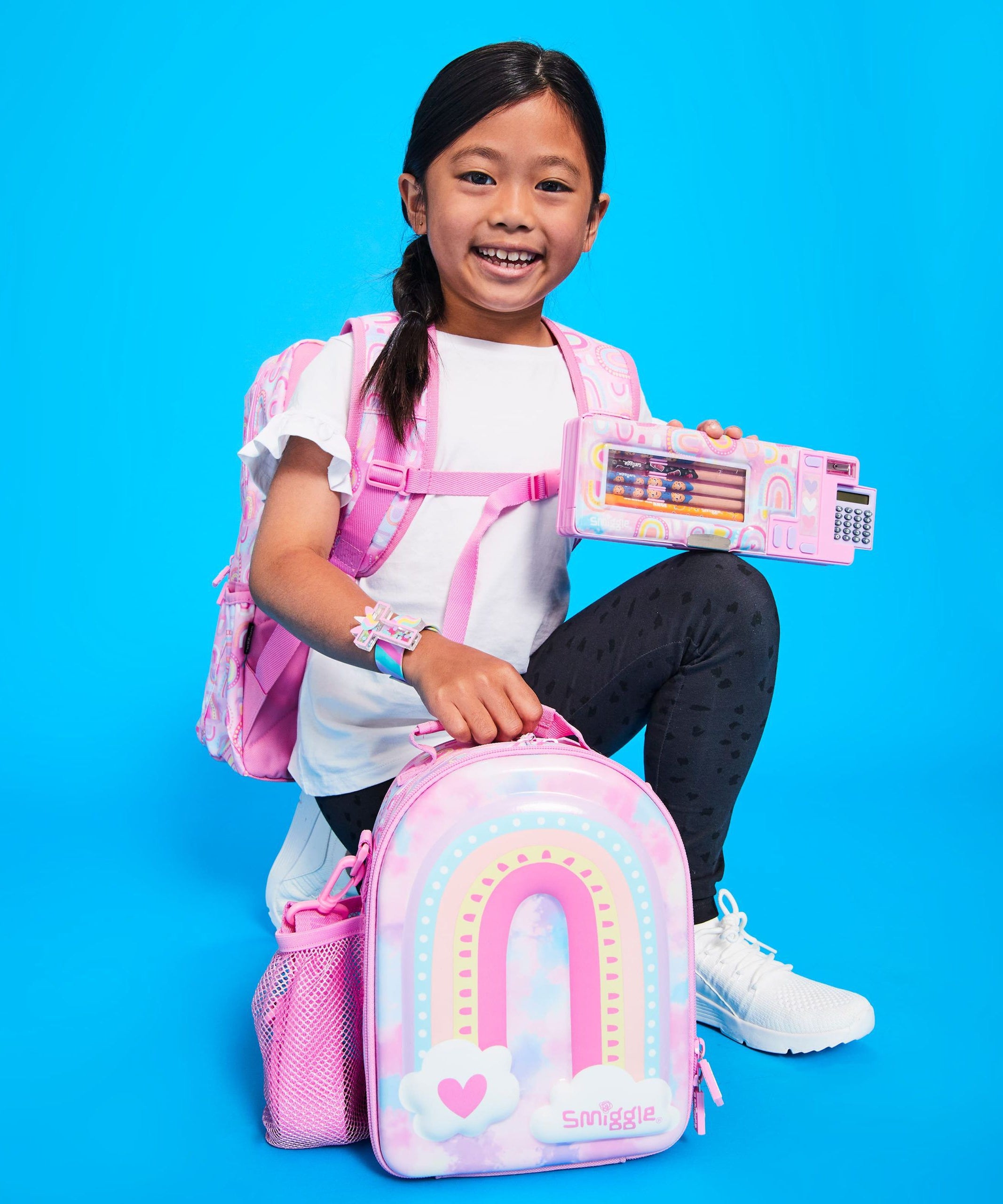 Smiggle - Bright Side Hesap Makineli Otomatik Kalem Kutusu-Dinossi