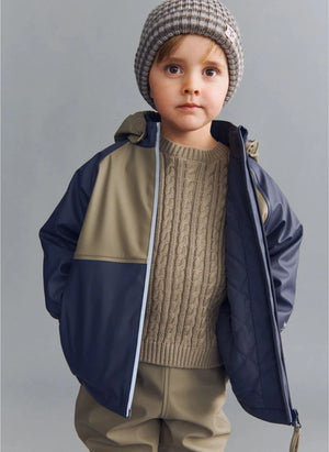 Wheat - Ajojo Raincoat Made from Recycled Fibers | Grey blue