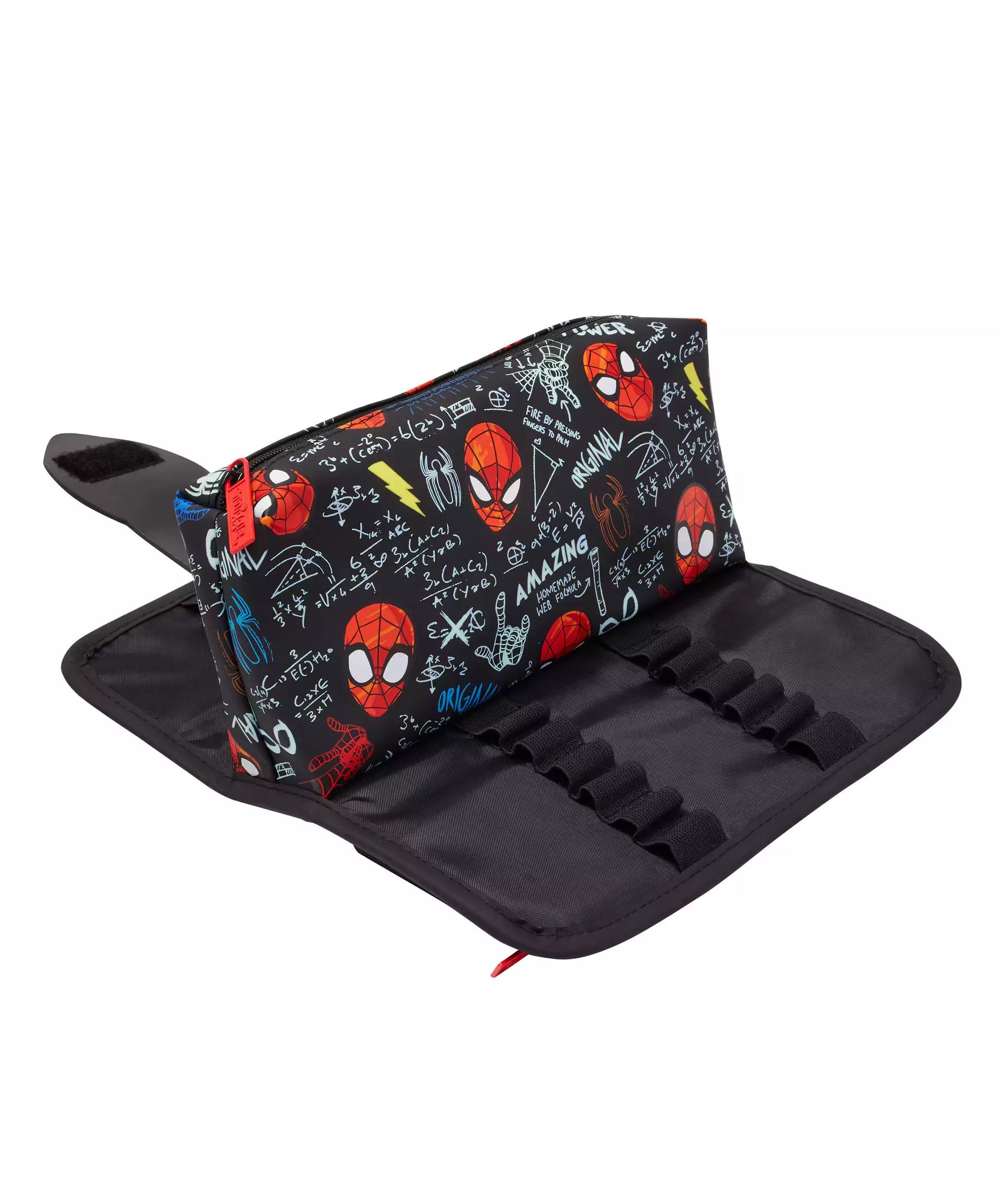 Smiggle - Marvel Spiderman Çift Gözlü Kalem Kutusu-Dinossi