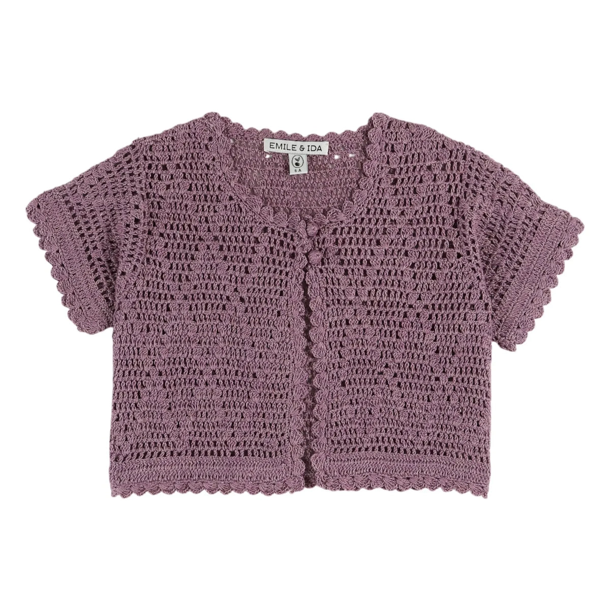 Emile et Ida - Crochet Short-Sleeve Vest | Mürdüm