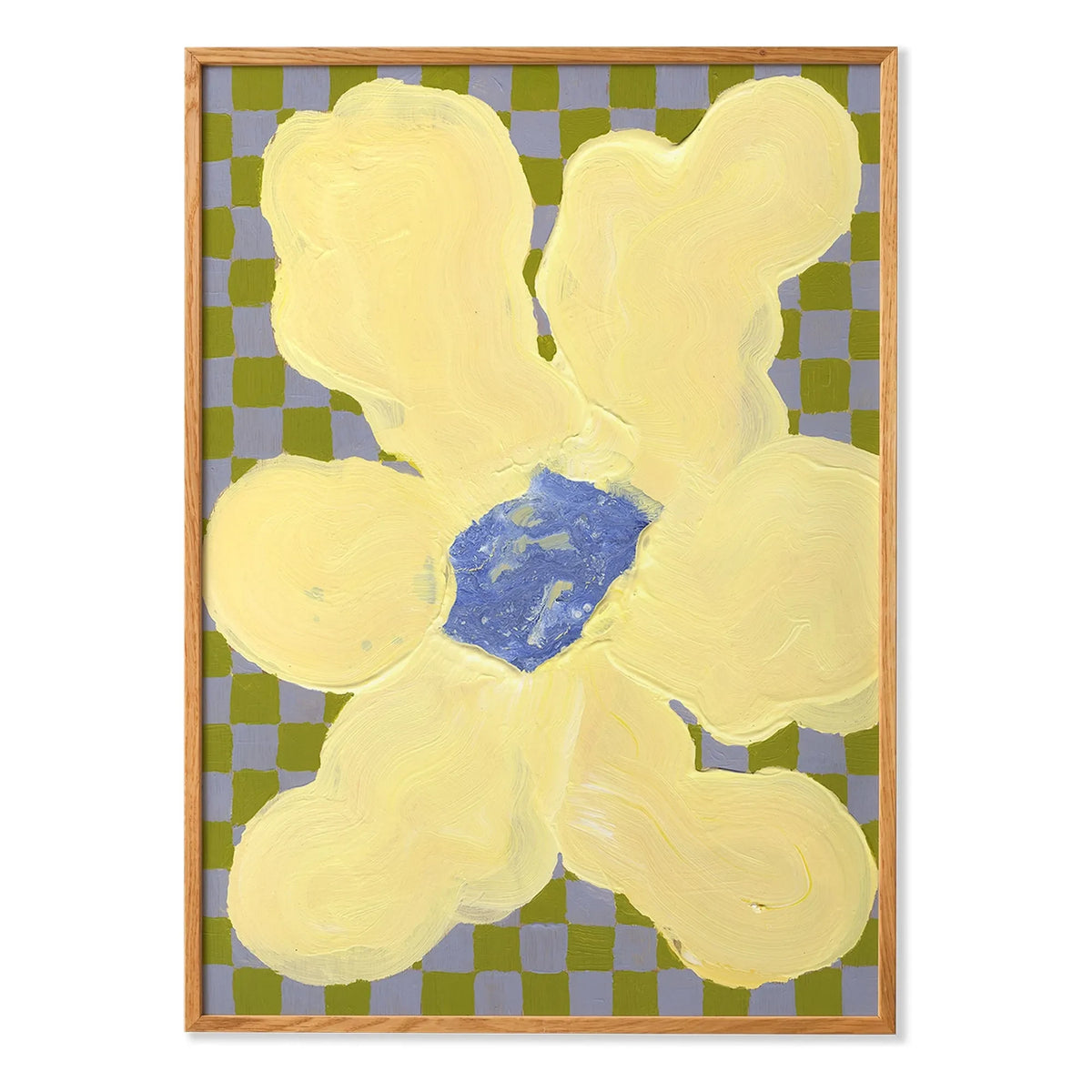 Paper Collective - Flowers with Checks 04 poster, Liat Greenberg | Yellow