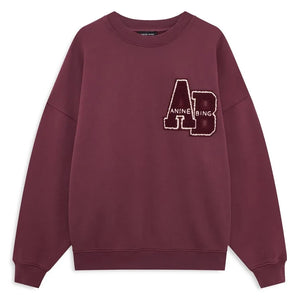 Anine Bing - Miles Letterman sweatshirt | Burgundy
