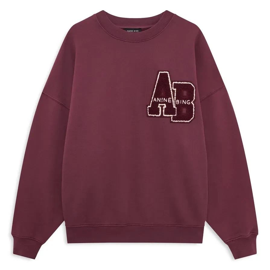 Anine Bing - Miles Letterman sweatshirt | Burgundy