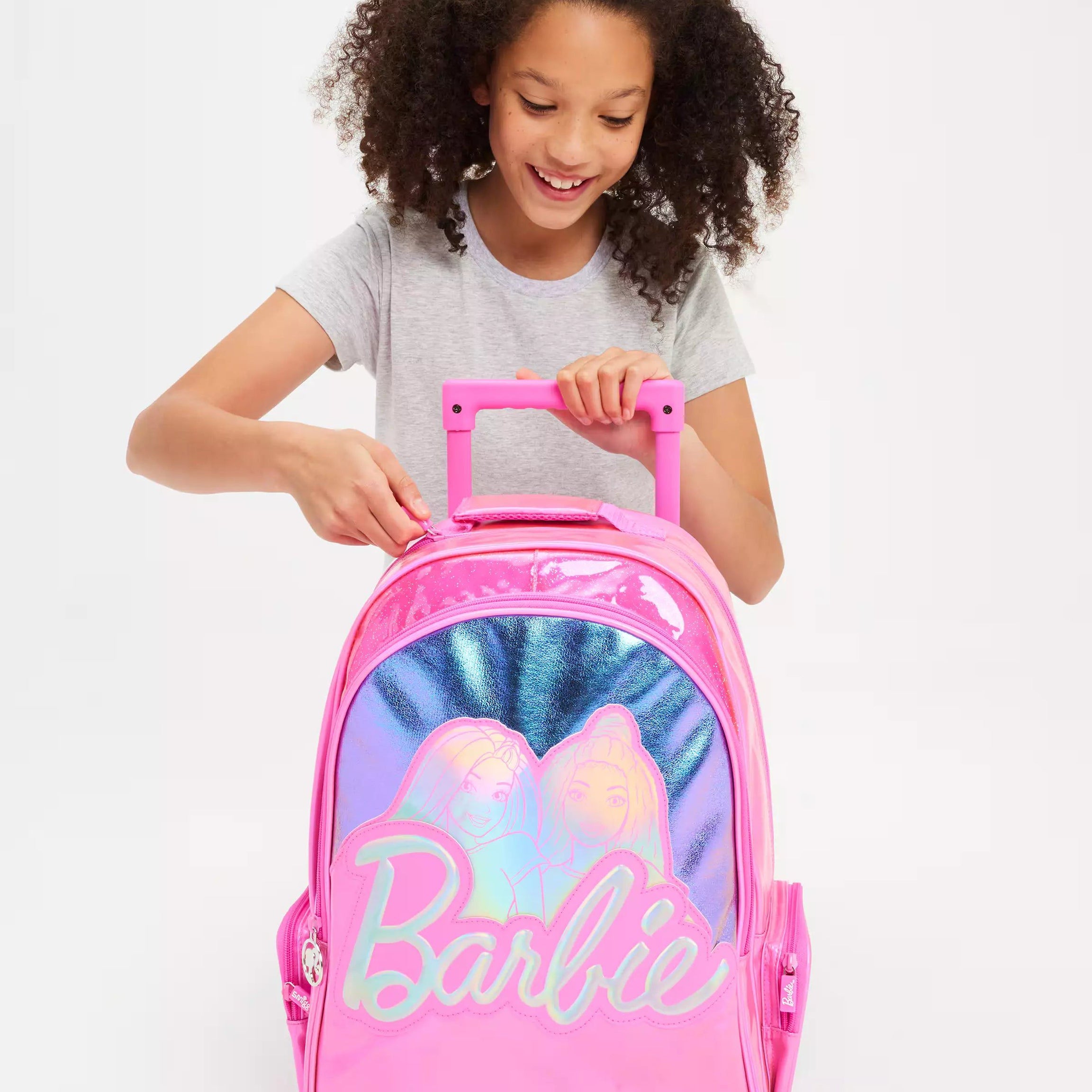 Smiggle - Barbie Çekçekli Işıklı Tekerlekli Çanta-Dinossi