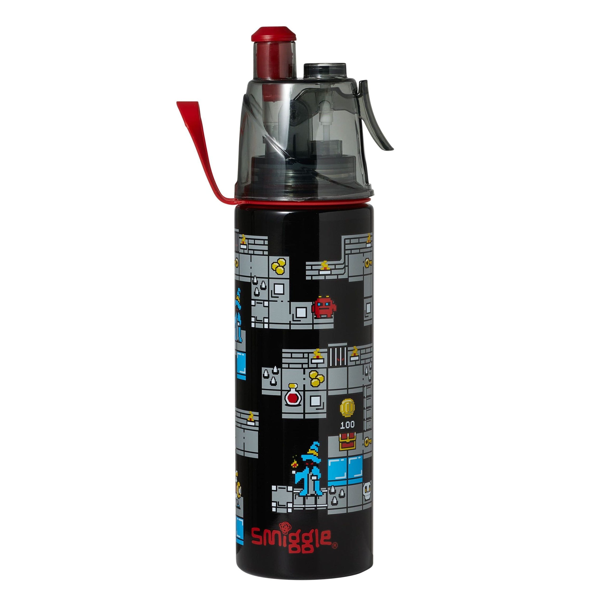 Smiggle - Su Püskürtmeli 500 ML Çelik Matara-Dinossi