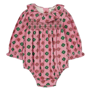 Hello Simone - Almond Ribbed Velvet Ruched Romper | Pink