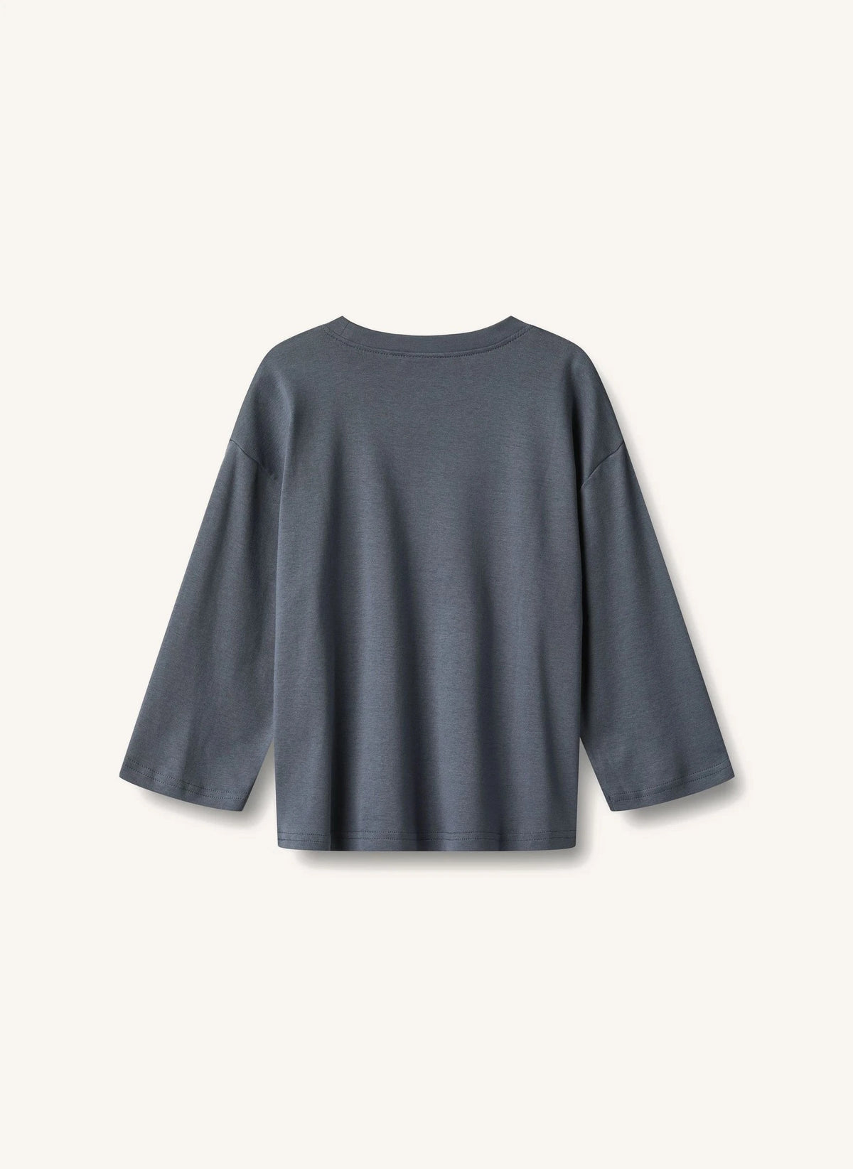 Wheat - Axe Print Smiley Organic Cotton T-shirt | Grey Blue