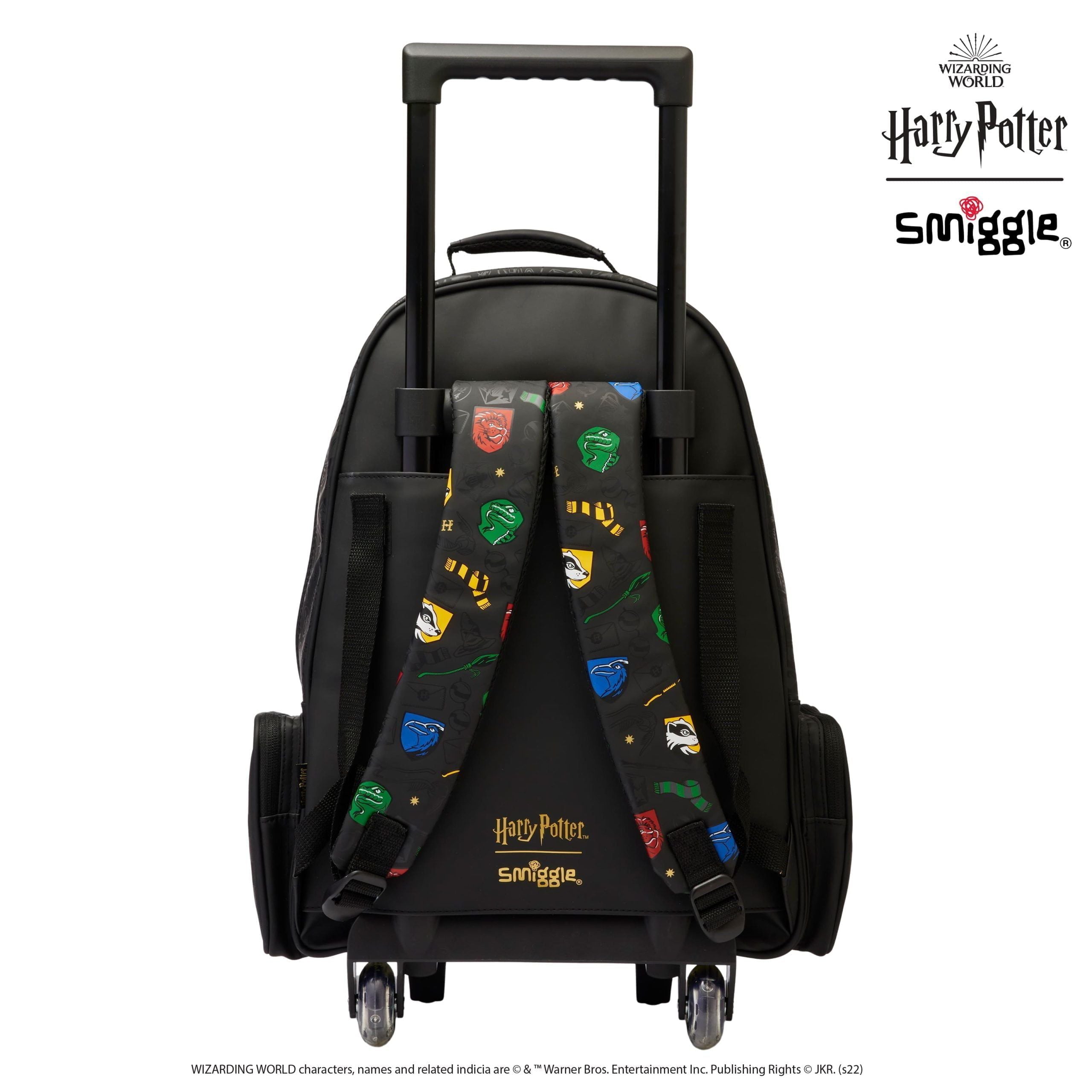 Smiggle - Harry Potter Işıklı Tekerlekli Çekçekli Sırt Çantası-Dinossi