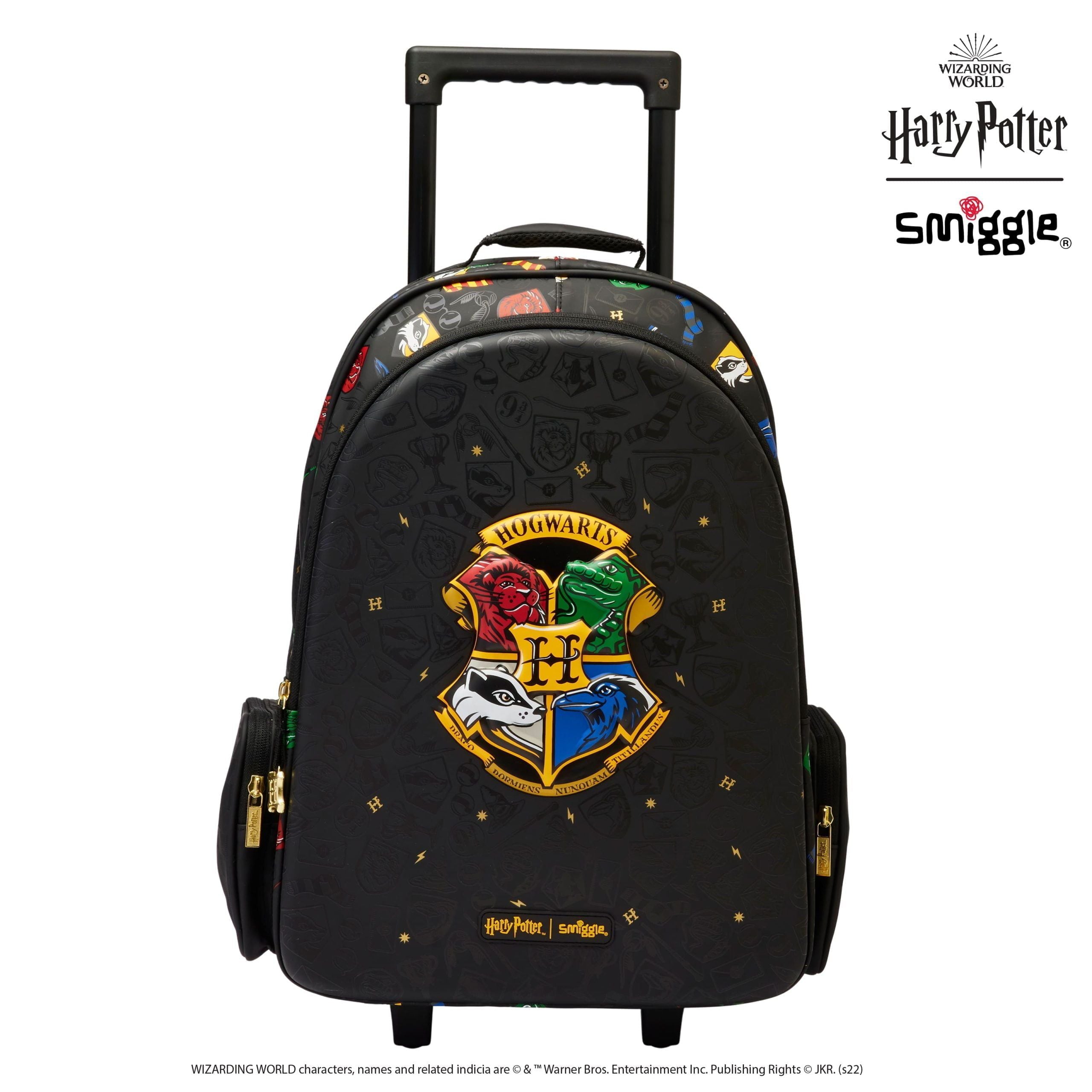 Smiggle - Harry Potter Işıklı Tekerlekli Çekçekli Sırt Çantası-Dinossi