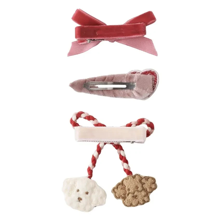 Gingersnaps - Set of 3 Adelina Hair Clips | Red