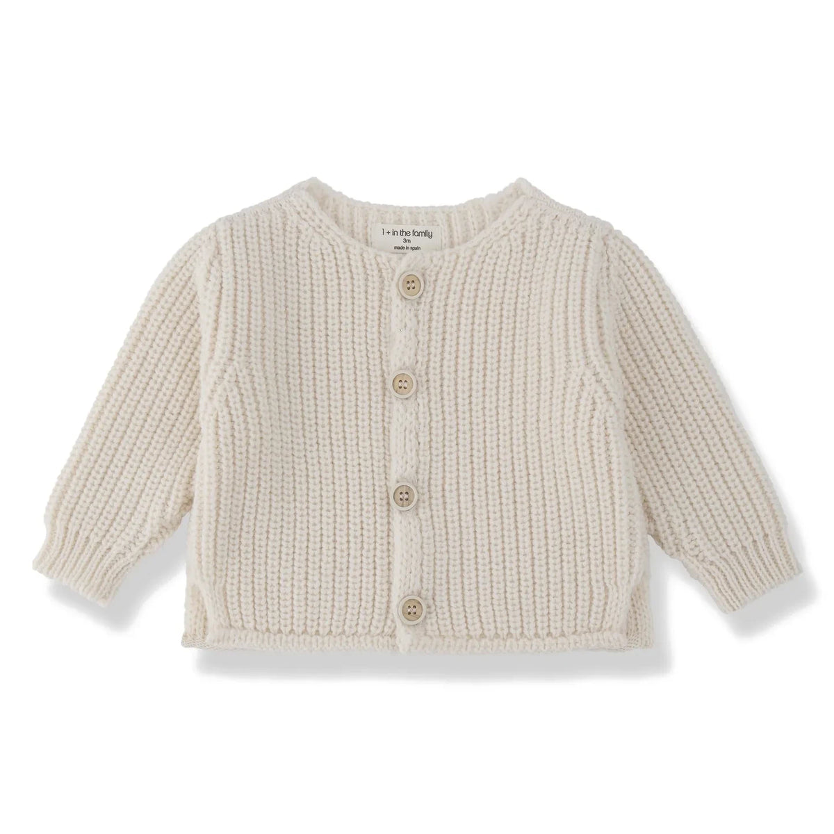 1+ in the family - Antibes Merino Wool Cardigan | Ecru