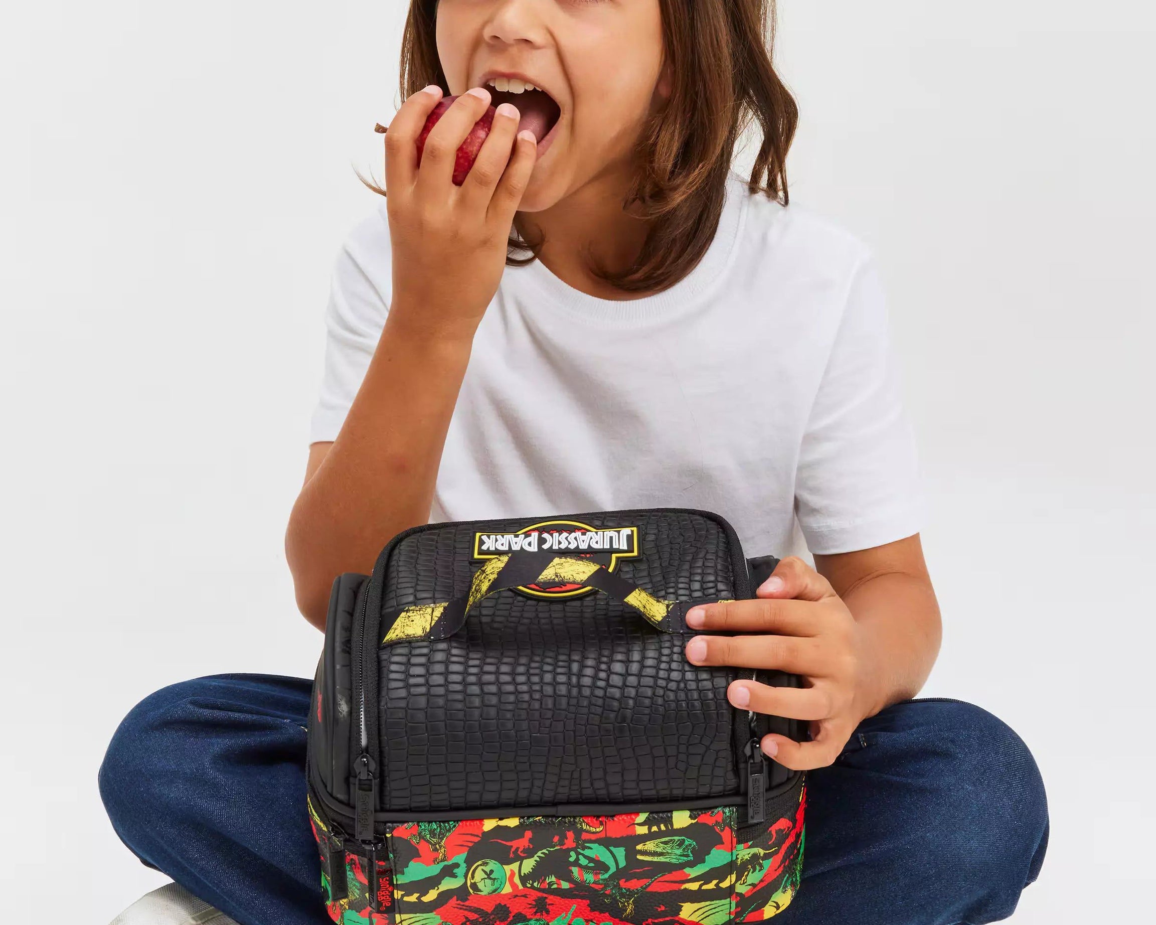 Smiggle - Jurassic Park Çift Katlı Beslenme Çantası-Dinossi