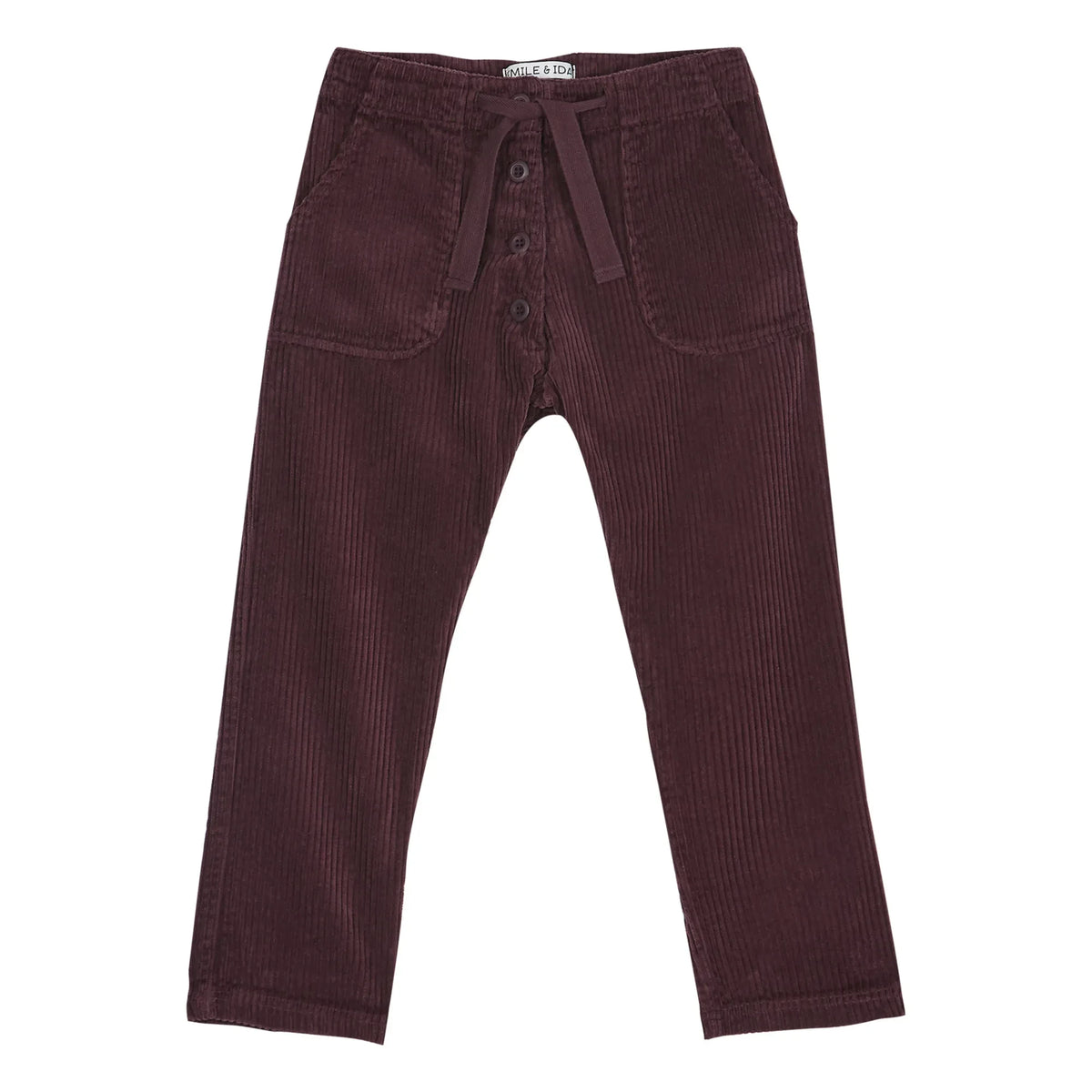 Emile et Ida - Buttoned Velvet Pants | Eggplant Purple