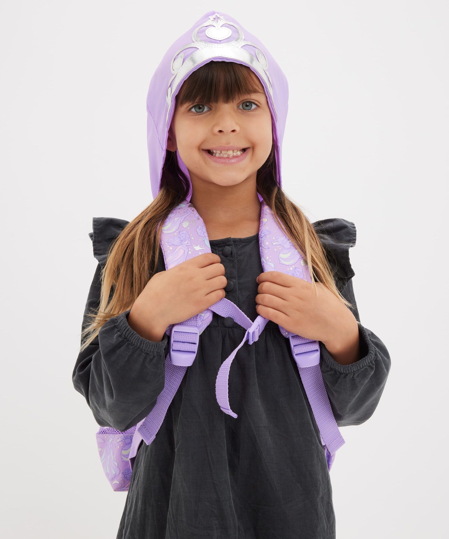 Smiggle - Disney Prenses Junior Kapşonlu Sırt Çantası-Dinossi