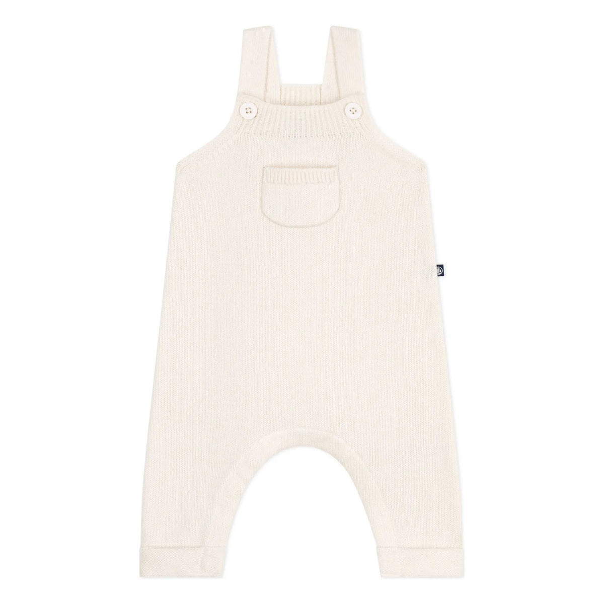 Petit Bateau - Wool Knit Overalls | Ecru
